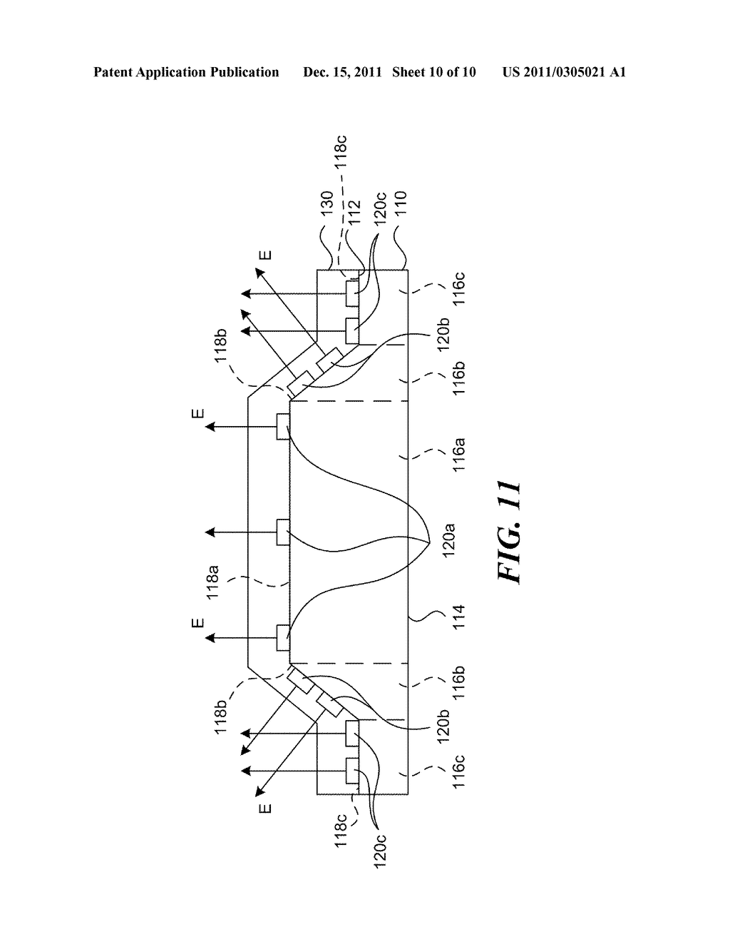 SOLID STATE LIGHTING DEVICE WITH DIFFERENT ILLUMINATION PARAMETERS AT     DIFFERENT REGIONS OF AN EMITTER ARRAY - diagram, schematic, and image 11