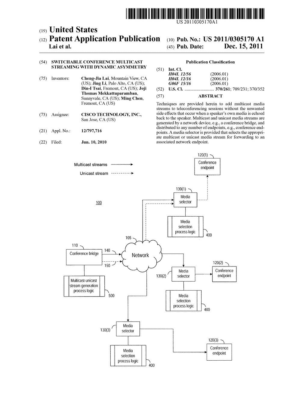 SWITCHABLE CONFERENCE MULTICAST STREAMING WITH DYNAMIC ASYMMETRY - diagram, schematic, and image 01