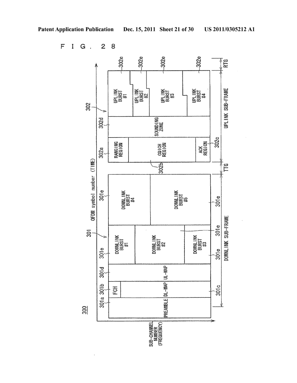 BASE STATION, METHOD FOR ARRANGING SUB BURST REGION IN BASE STATION,     METHOD FOR DETERMINING TERMINAL TO BE COMMUNICATED WITH, AND METHOD FOR     ALLOCATING DOWNLINK BURST REGION - diagram, schematic, and image 22