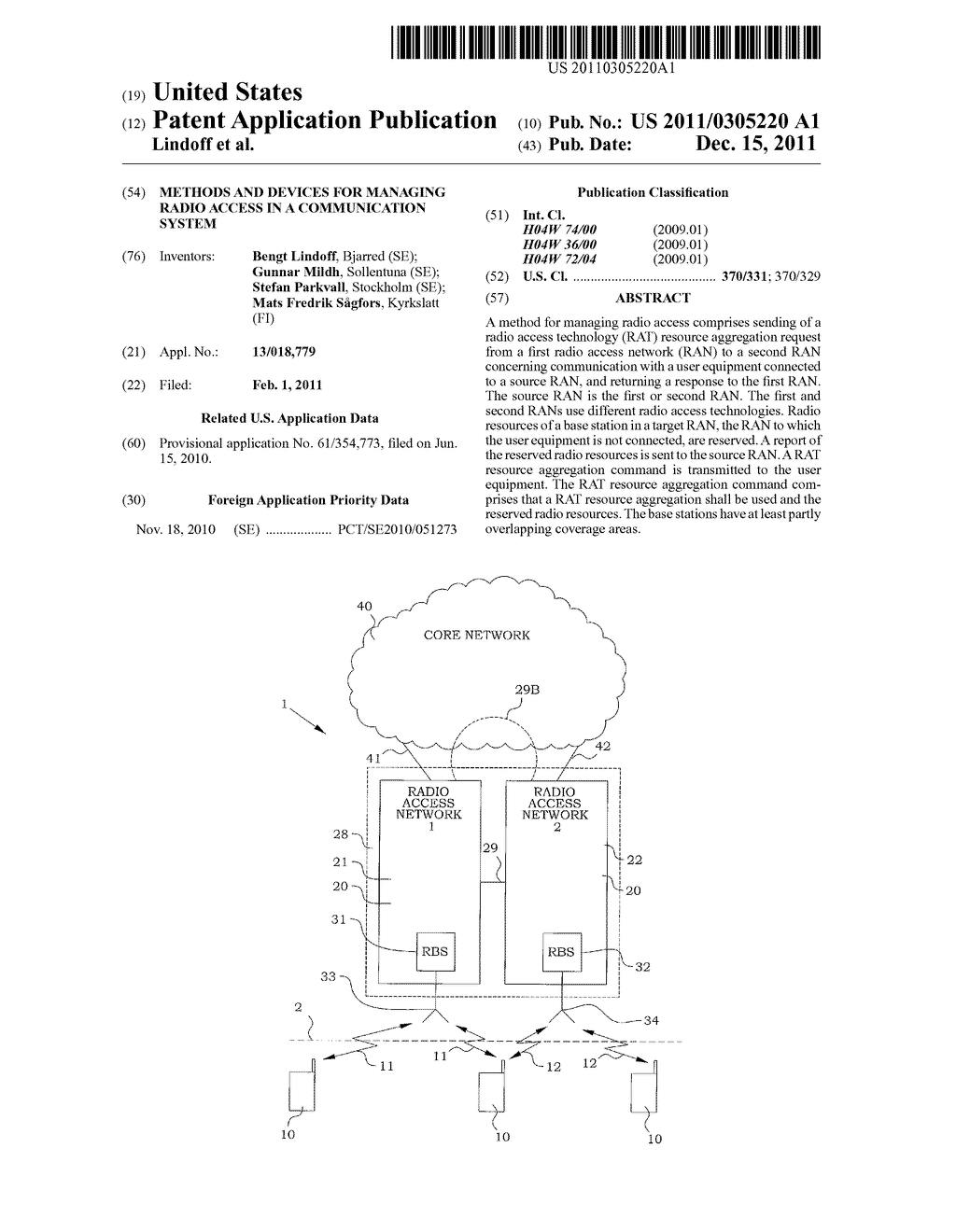 Methods and Devices for Managing Radio Access in a Communication System - diagram, schematic, and image 01