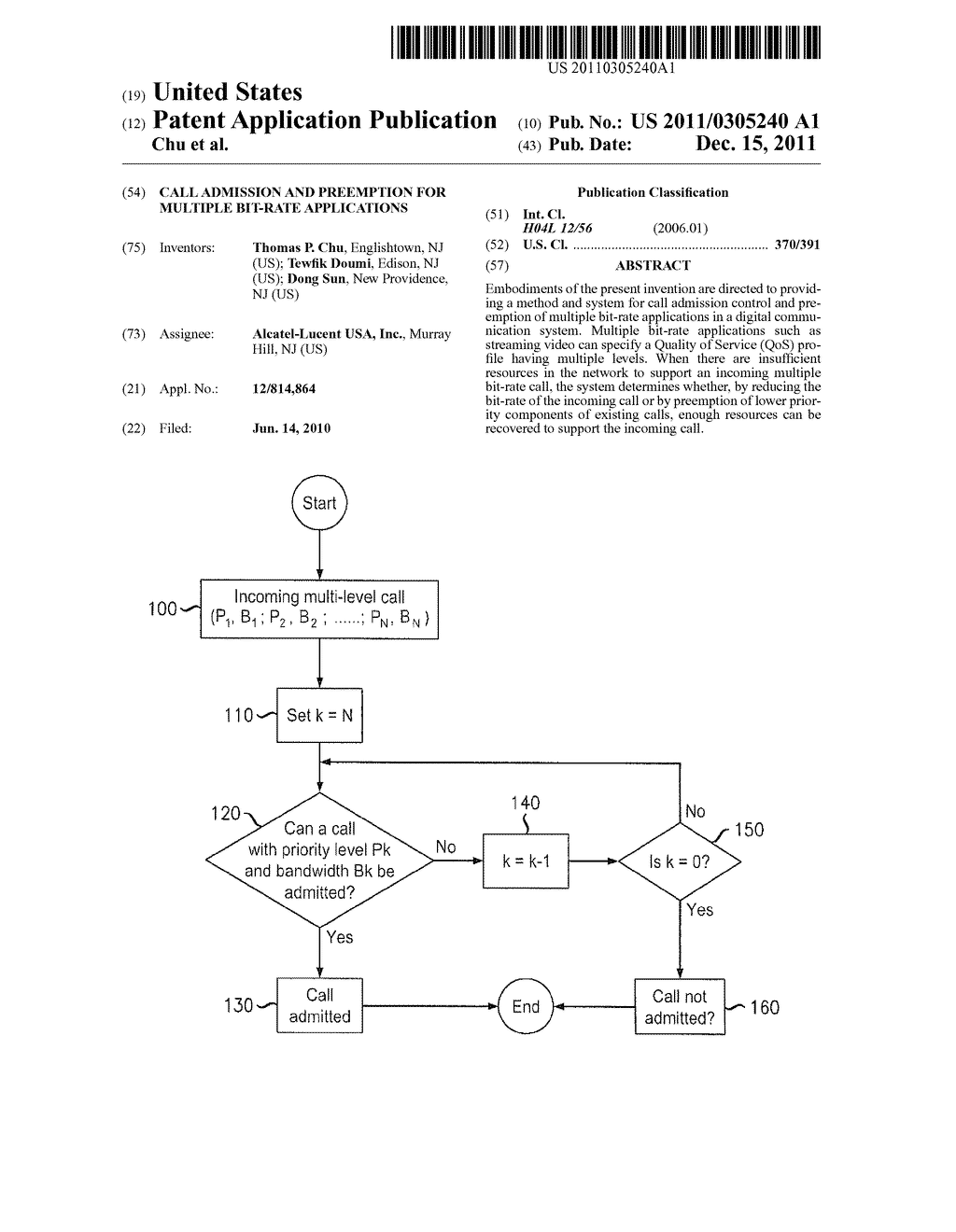 CALL ADMISSION AND PREEMPTION FOR MULTIPLE BIT-RATE APPLICATIONS - diagram, schematic, and image 01