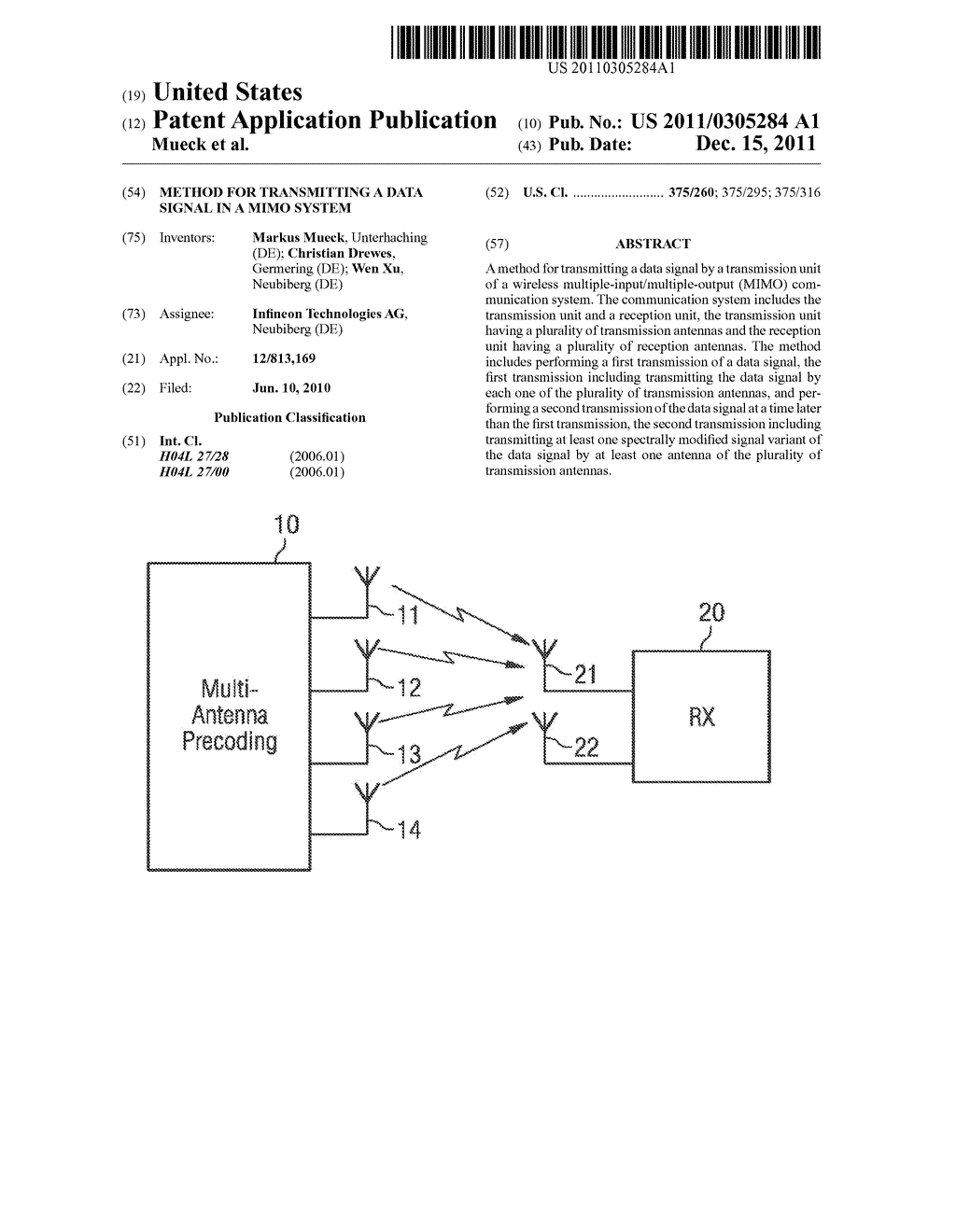 Method for Transmitting a Data Signal in a MIMO System - diagram, schematic, and image 01