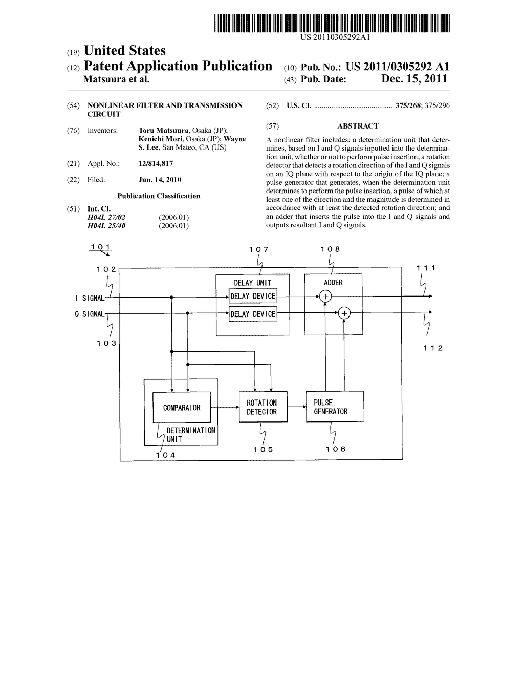 NONLINEAR FILTER AND TRANSMISSION CIRCUIT - diagram, schematic, and image 01