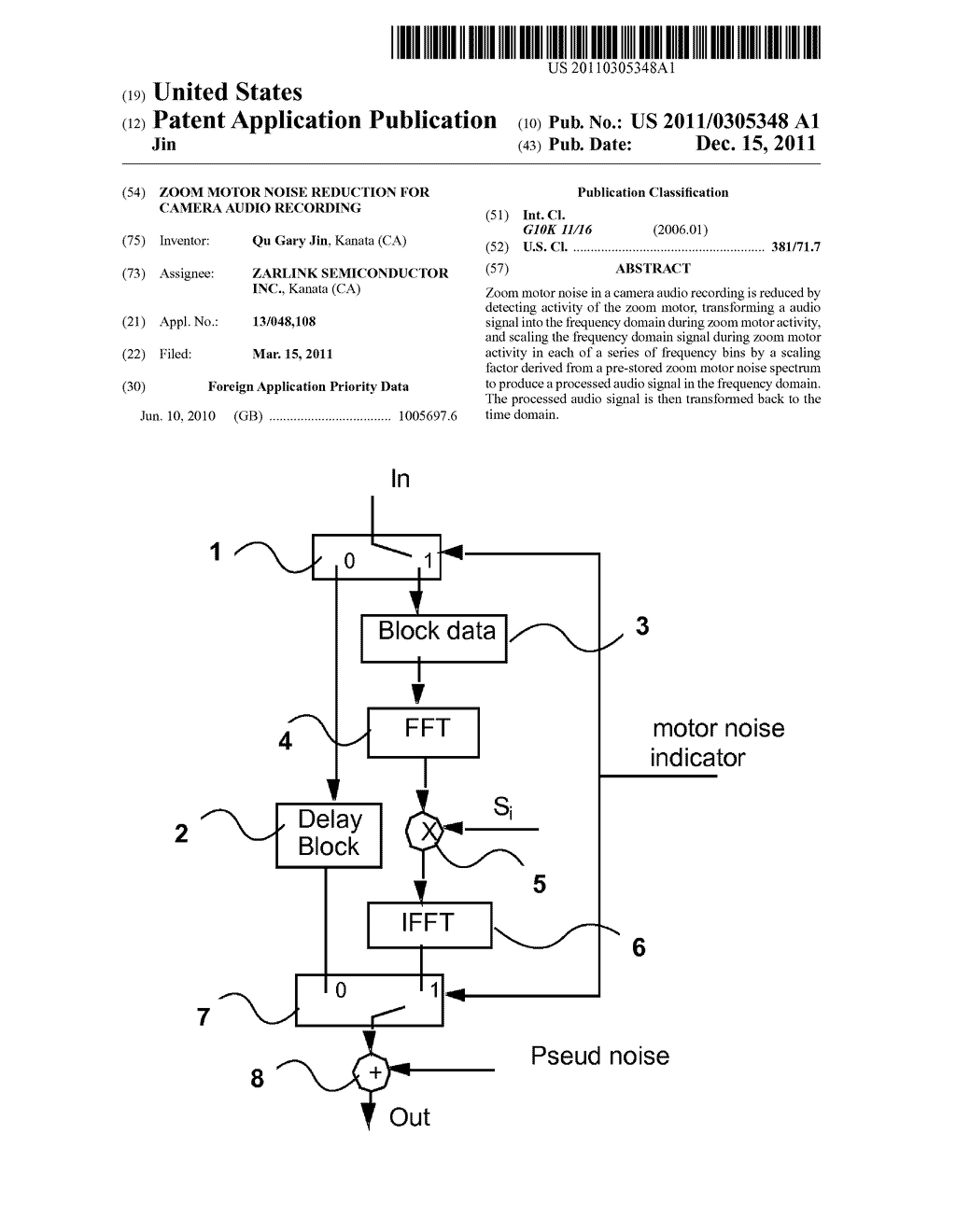 Zoom Motor Noise Reduction for Camera Audio Recording - diagram, schematic, and image 01