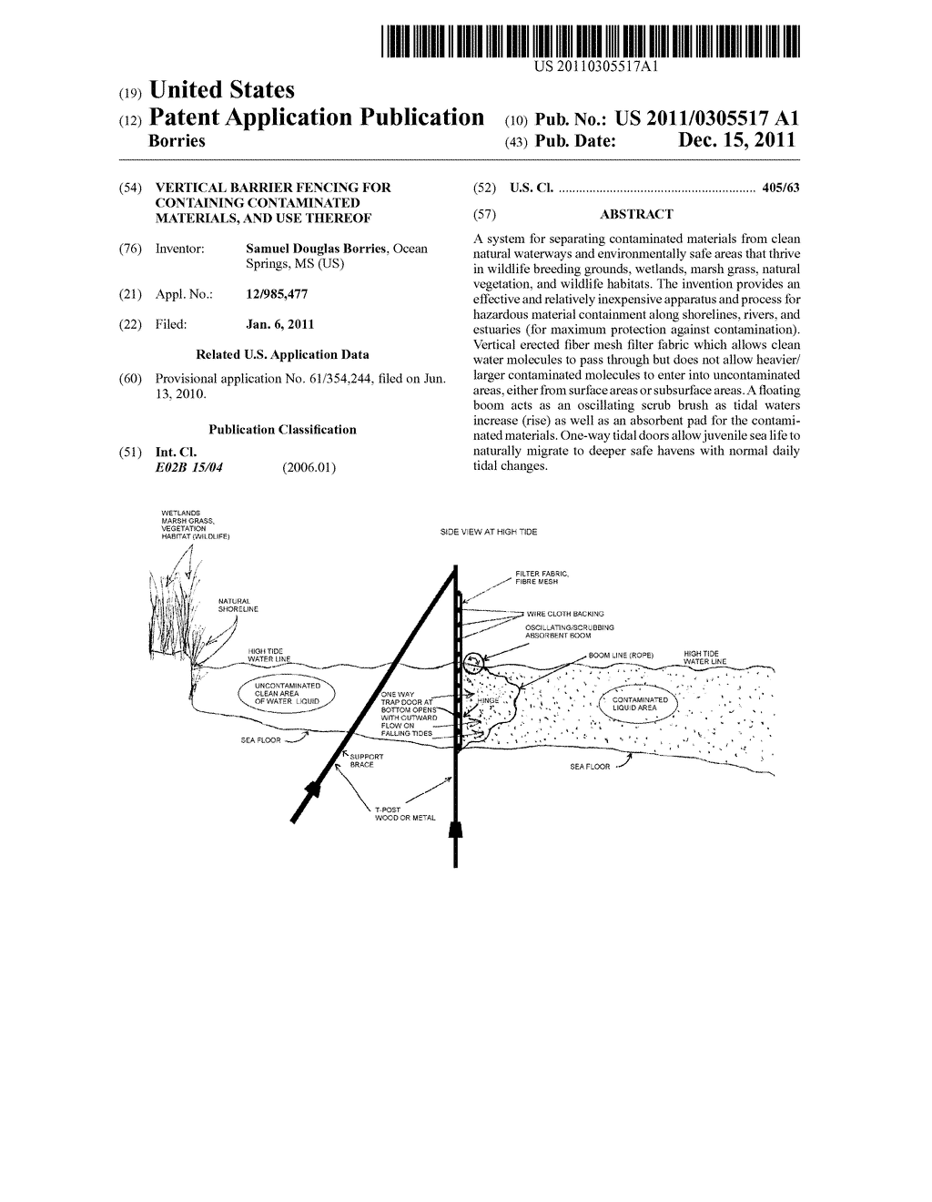 VERTICAL BARRIER FENCING FOR CONTAINING CONTAMINATED MATERIALS, AND USE     THEREOF - diagram, schematic, and image 01