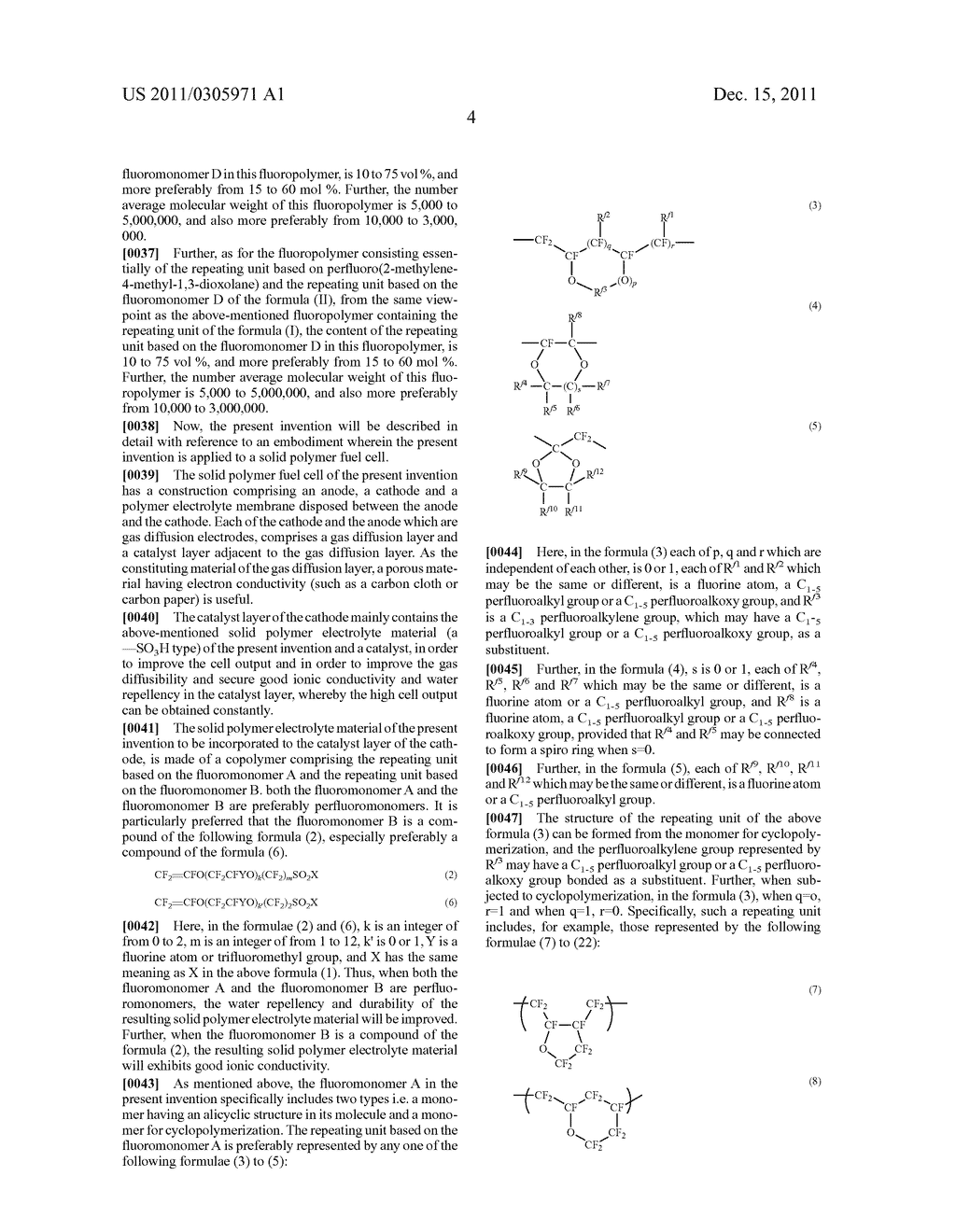 SOLID POLYMER ELECTROLYTE MATERIAL, LIQUID COMPOSITION, SOLID POLYMER FUEL     CELL AND FLUOROPOLYMER - diagram, schematic, and image 05