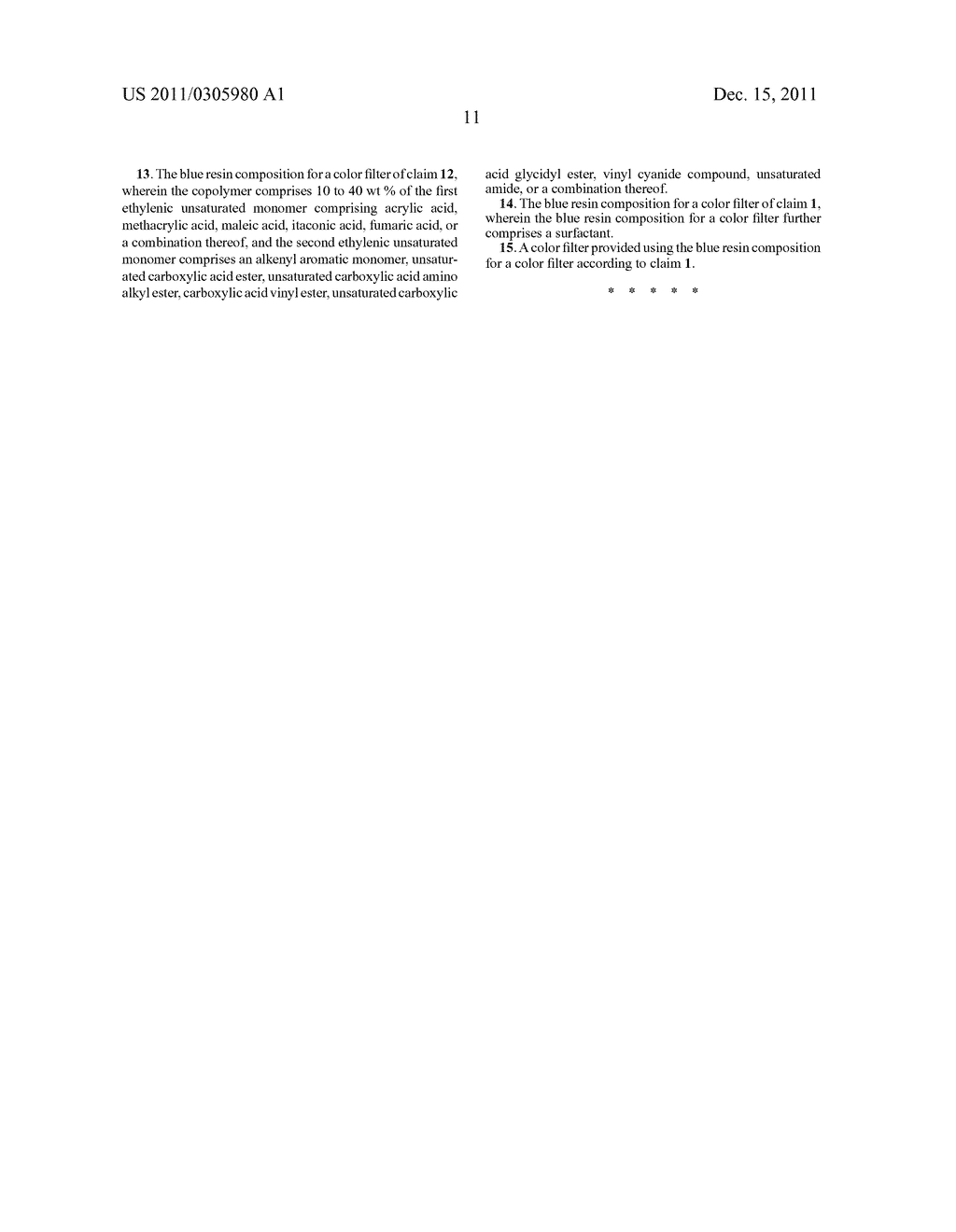 Blue Color Resin Composition for Color Filter and Color Filter Using the     Same - diagram, schematic, and image 12