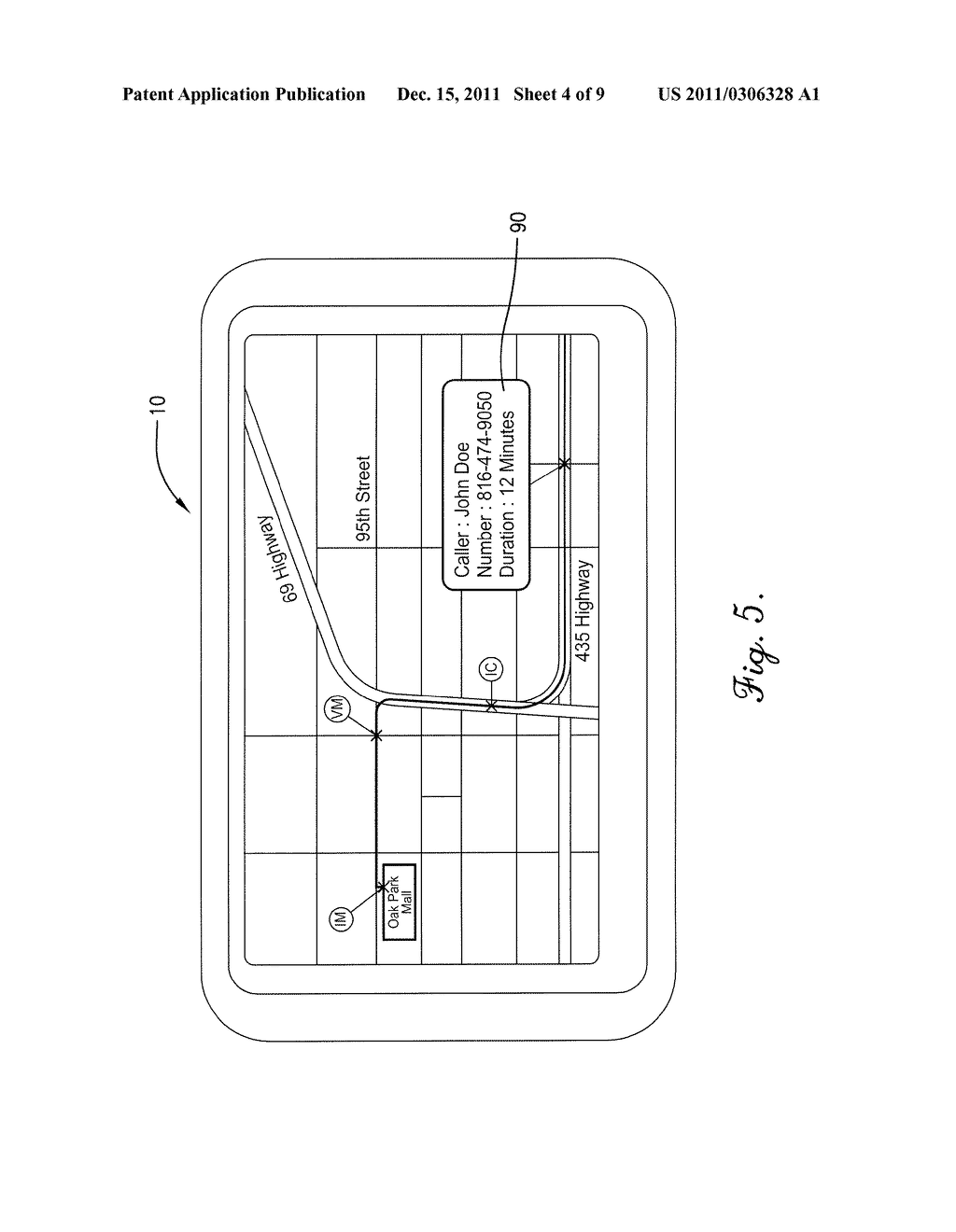 DEVICE AND METHOD FOR LINKING COMMUNICATIONS WITH LOCATION DATA - diagram, schematic, and image 05
