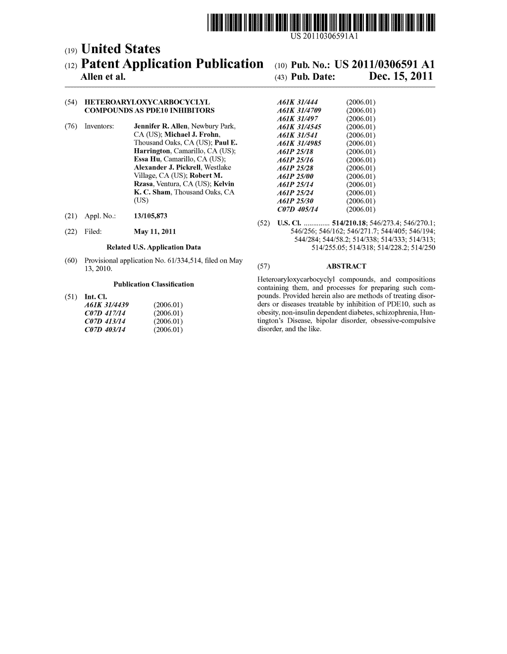 HETEROARYLOXYCARBOCYCLYL COMPOUNDS AS PDE10 INHIBITORS - diagram, schematic, and image 01