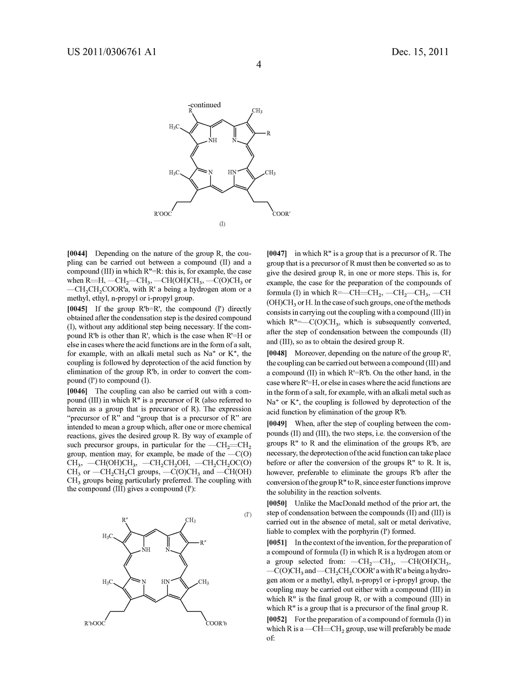 Process For Preparing Prophyrin Derivatives, Such As Protoprophyrin (IX)     And Synthesis Intermediates - diagram, schematic, and image 05