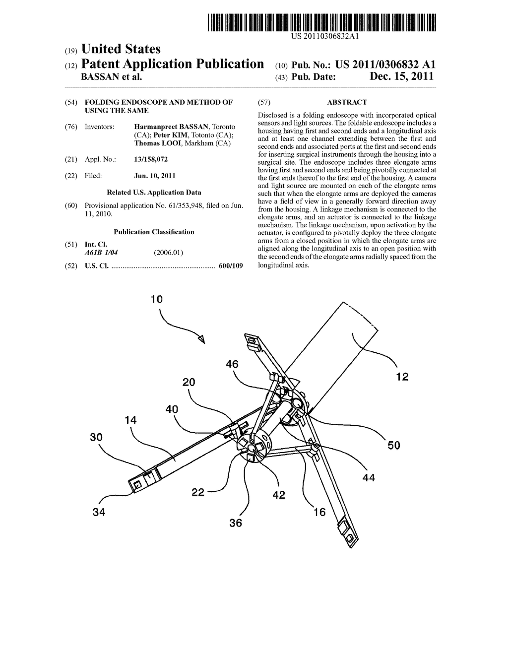 FOLDING ENDOSCOPE AND METHOD OF USING THE SAME - diagram, schematic, and image 01