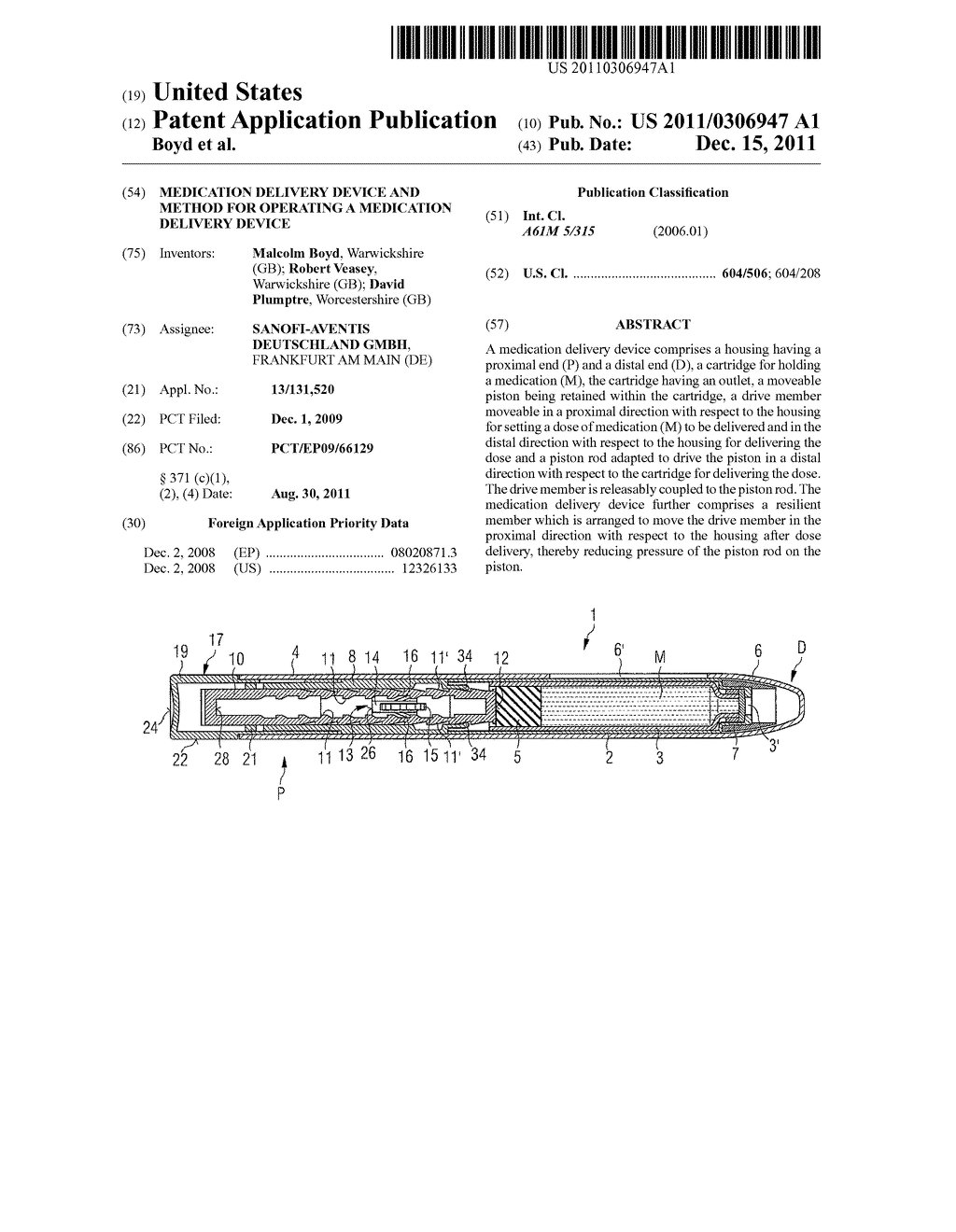 MEDICATION DELIVERY DEVICE AND METHOD FOR OPERATING A MEDICATION DELIVERY     DEVICE - diagram, schematic, and image 01