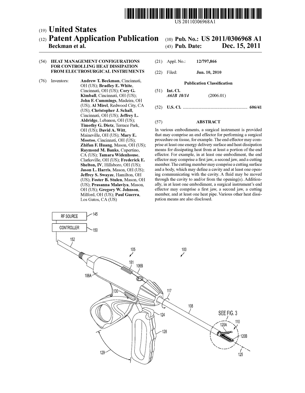 HEAT MANAGEMENT CONFIGURATIONS FOR CONTROLLING HEAT DISSIPATION FROM     ELECTROSURGICAL INSTRUMENTS - diagram, schematic, and image 01