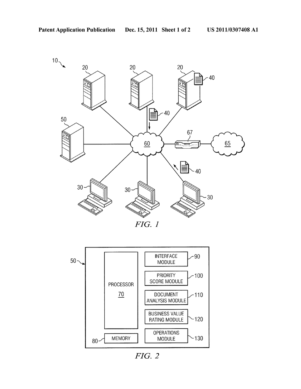 System and Method for Assigning a Business Value Rating to Documents in an     Enterprise - diagram, schematic, and image 02