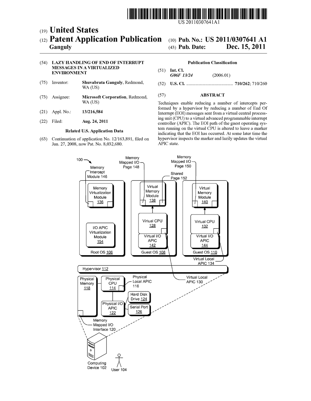 Lazy Handling of End of Interrupt Messages in a Virtualized Environment - diagram, schematic, and image 01