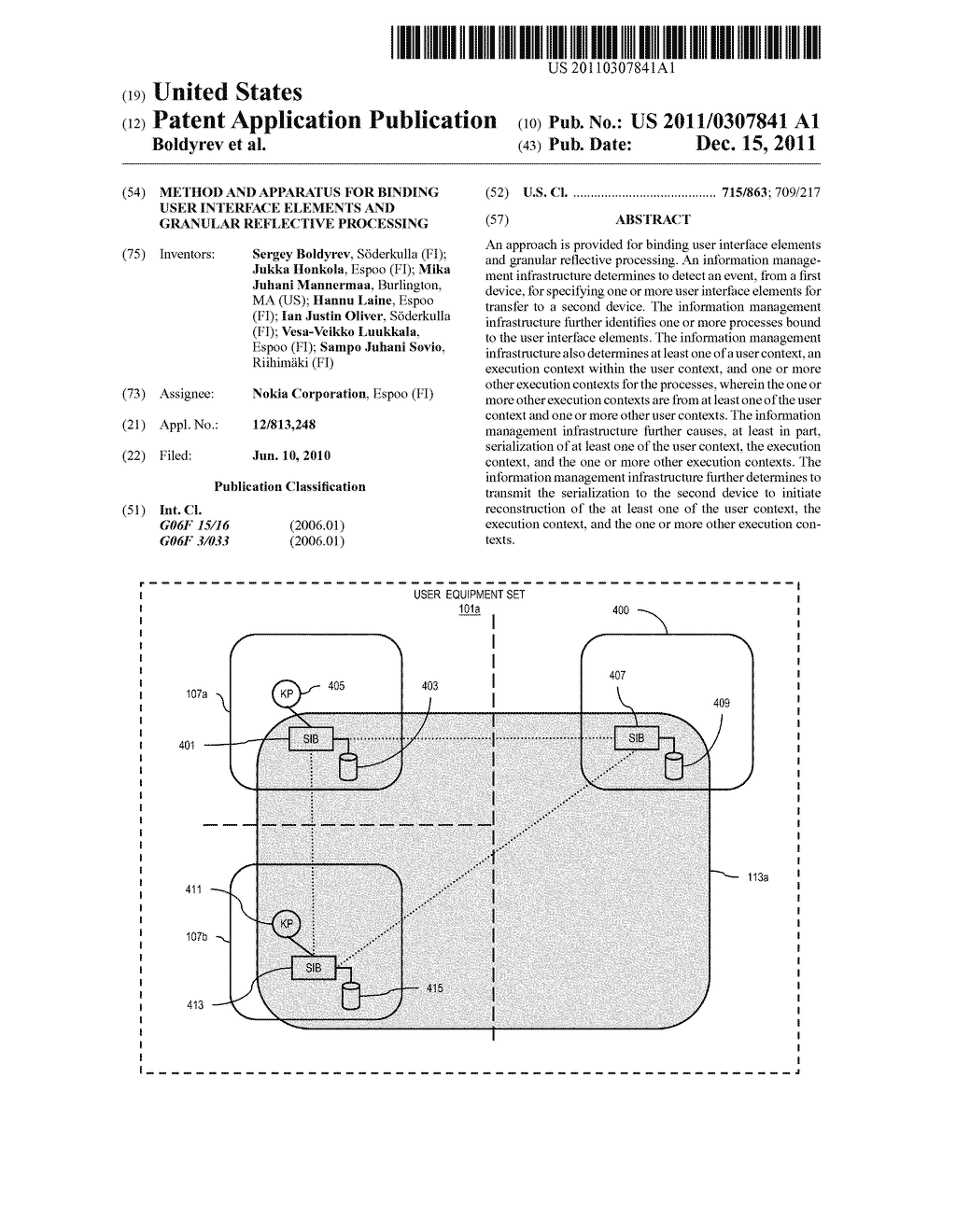 METHOD AND APPARATUS FOR BINDING USER INTERFACE ELEMENTS AND GRANULAR     REFLECTIVE PROCESSING - diagram, schematic, and image 01