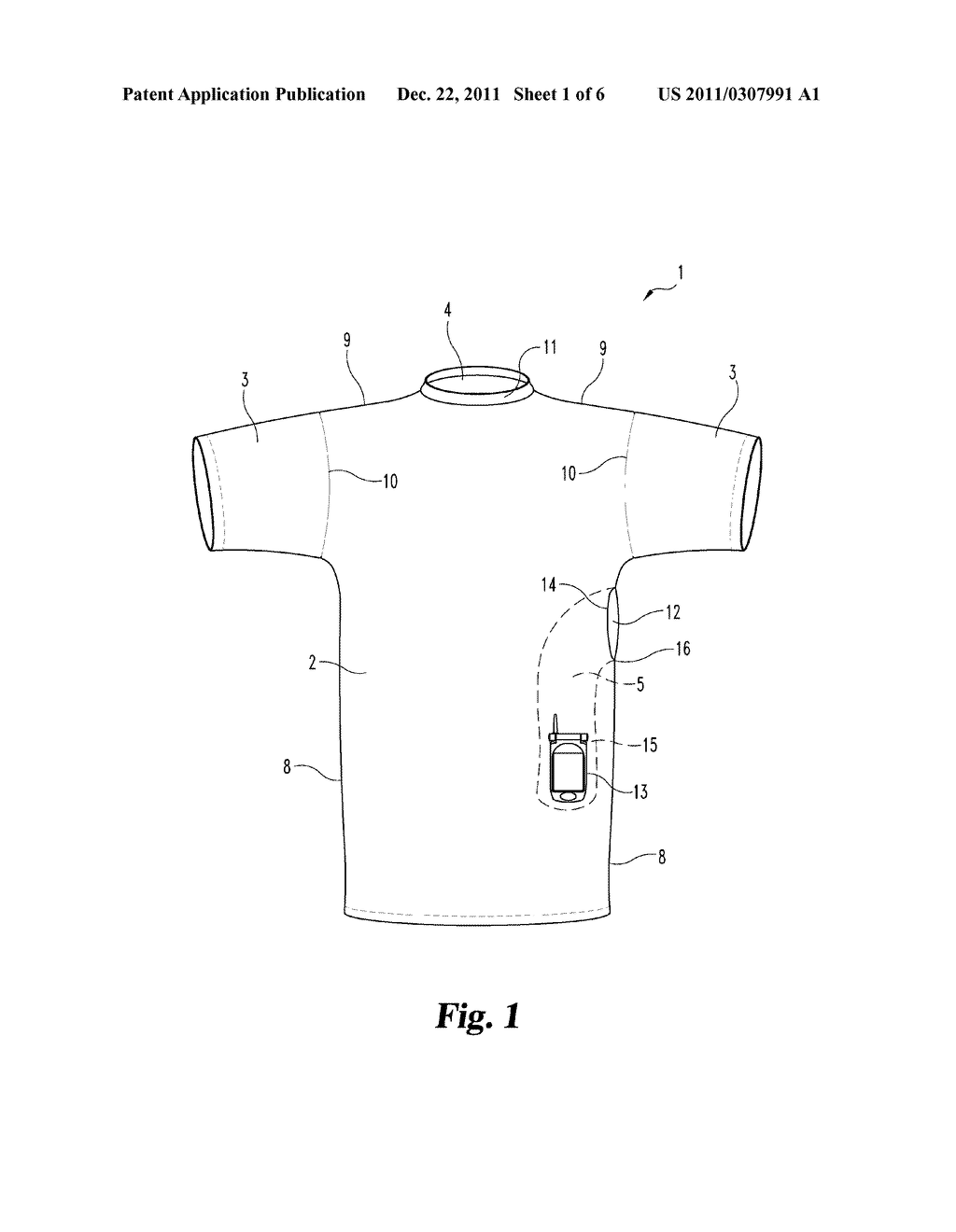 SHIRT WITH LATERAL POCKET FOR HOLDING CELLPHONE OR THE LIKE - diagram, schematic, and image 02