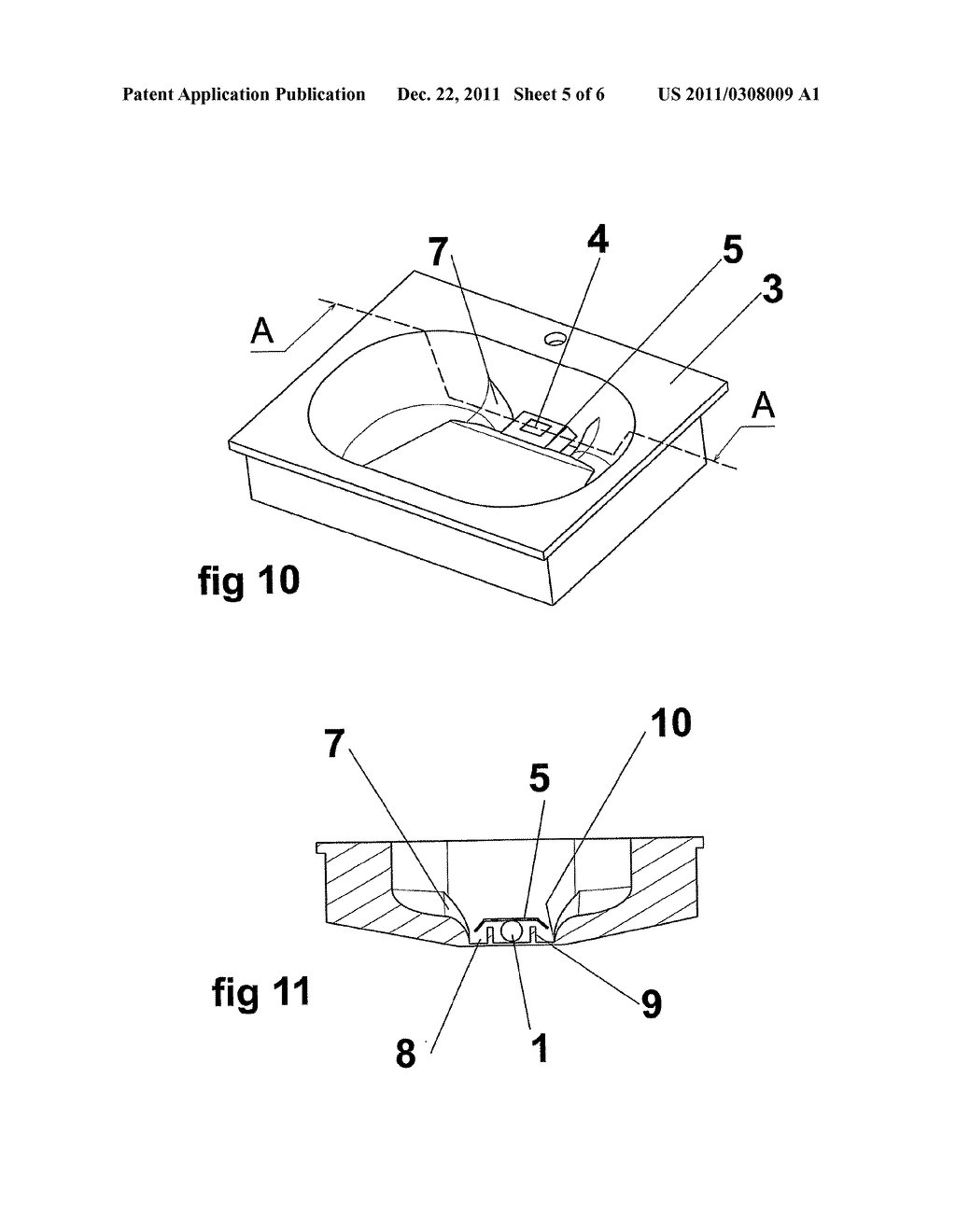 BATHROOM AND/OR KITCHEN SINK HAVING A DRAIN INTEGRATED IN THE BODY THEREOF     AS A SINGLE PIECE DURING THE MANUFACTURE OF SAME - diagram, schematic, and image 06