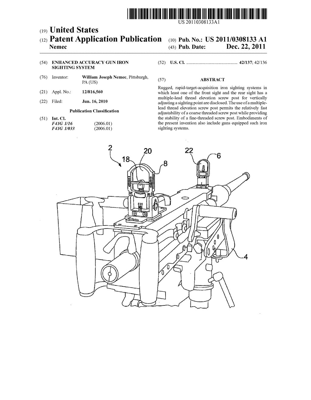 Enhanced Accuracy Gun Iron Sighting System - diagram, schematic, and image 01