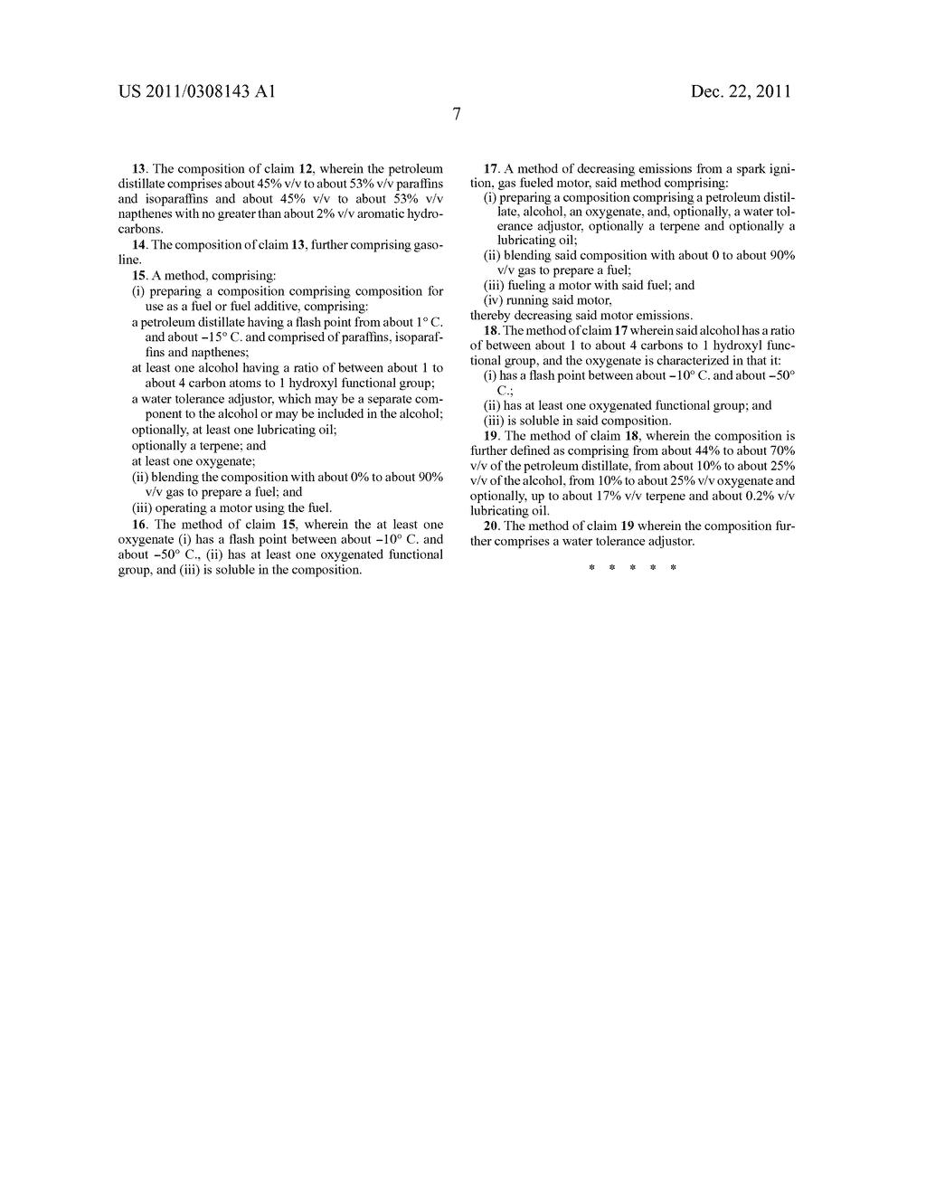 COMPOSITION FOR USE AS A FUEL OR FUEL ADDITIVE IN A SPARK IGNITION ENGINE,     ITS MANUFACTURE AND USE - diagram, schematic, and image 08