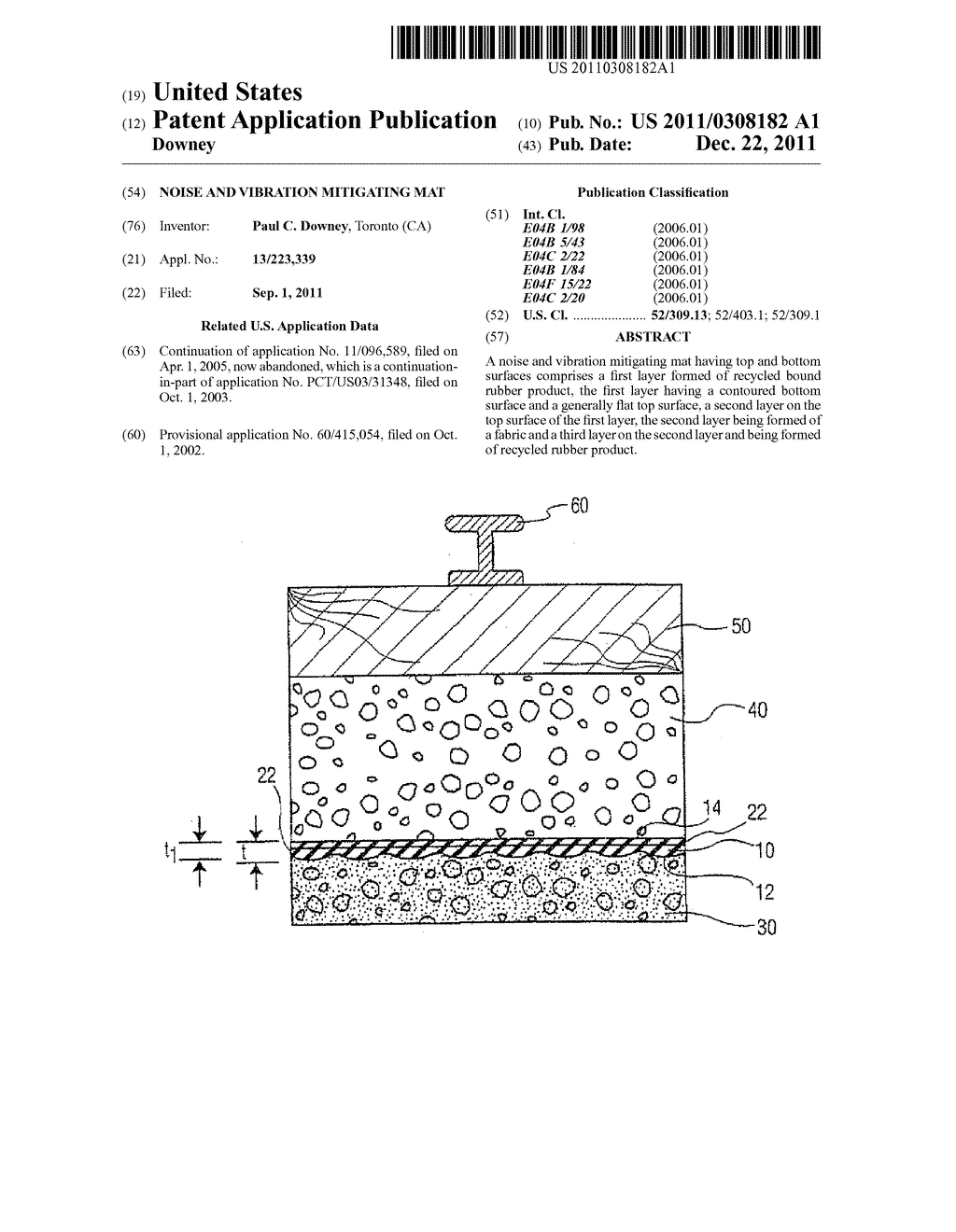 NOISE AND VIBRATION MITIGATING MAT - diagram, schematic, and image 01