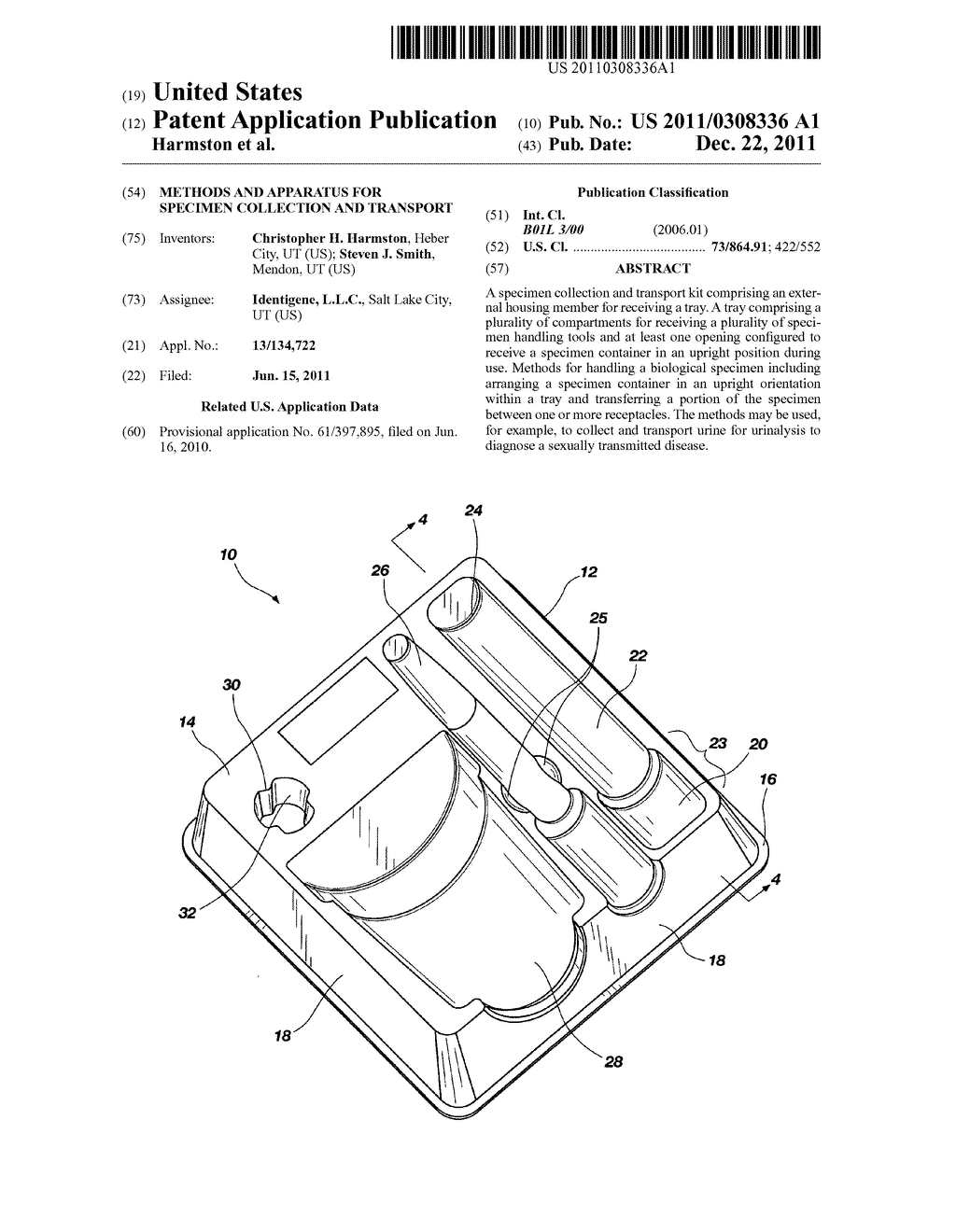 Methods and apparatus for specimen collection and transport - diagram, schematic, and image 01