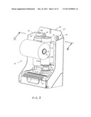 DISPENSER FOR MOIST WIPE MATERIAL, A WEB OF MATERIAL FOR USE THEREIN AND     FLUTED ROLLER diagram and image