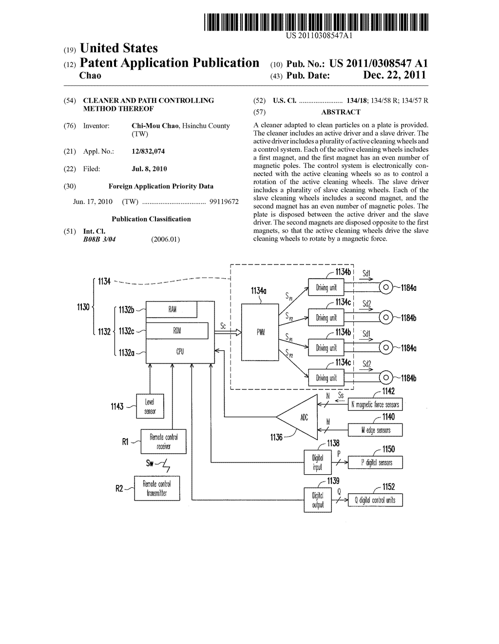 CLEANER AND PATH CONTROLLING METHOD THEREOF - diagram, schematic, and image 01