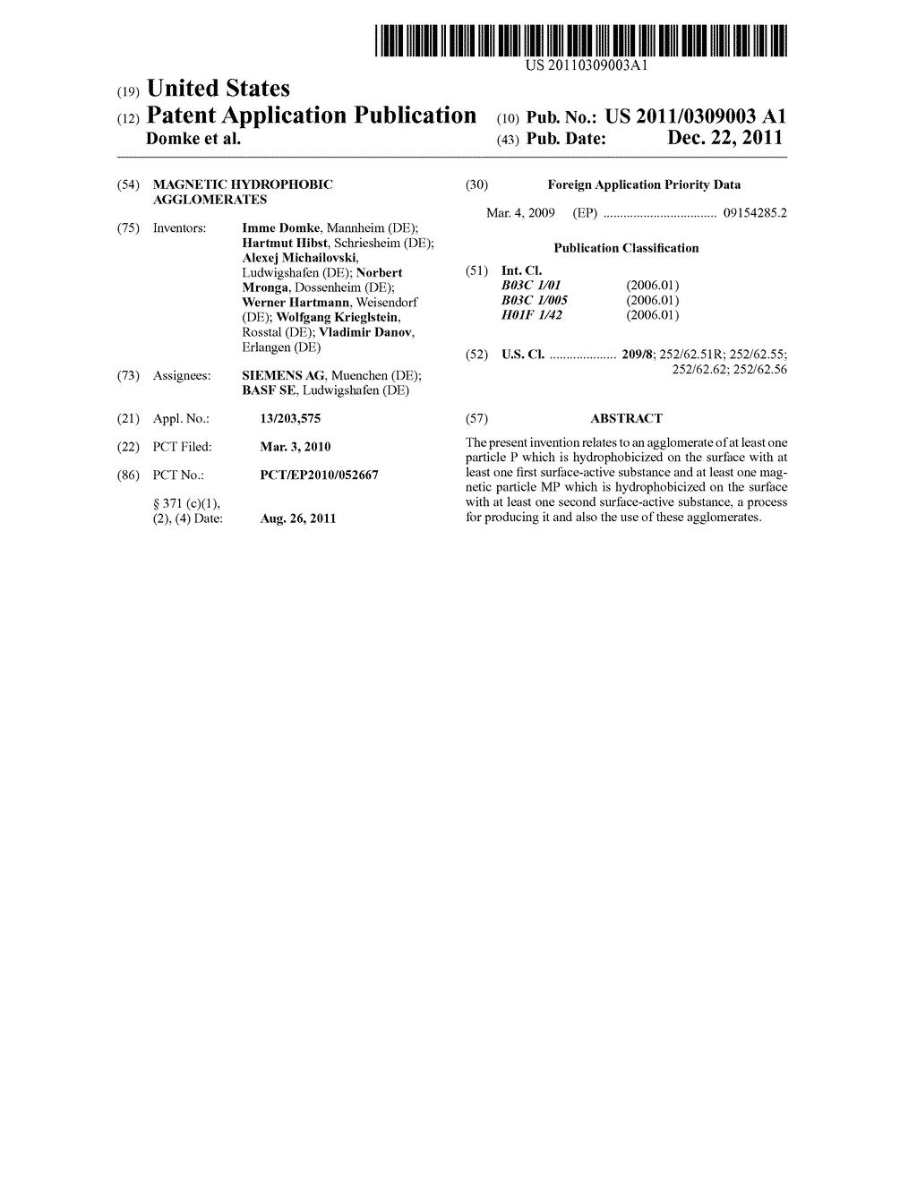 MAGNETIC HYDROPHOBIC AGGLOMERATES - diagram, schematic, and image 01