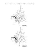 METHOD AND STRUCTURE FOR SEPARATING THE WEB MATERIAL IN A WINDING MACHINE diagram and image