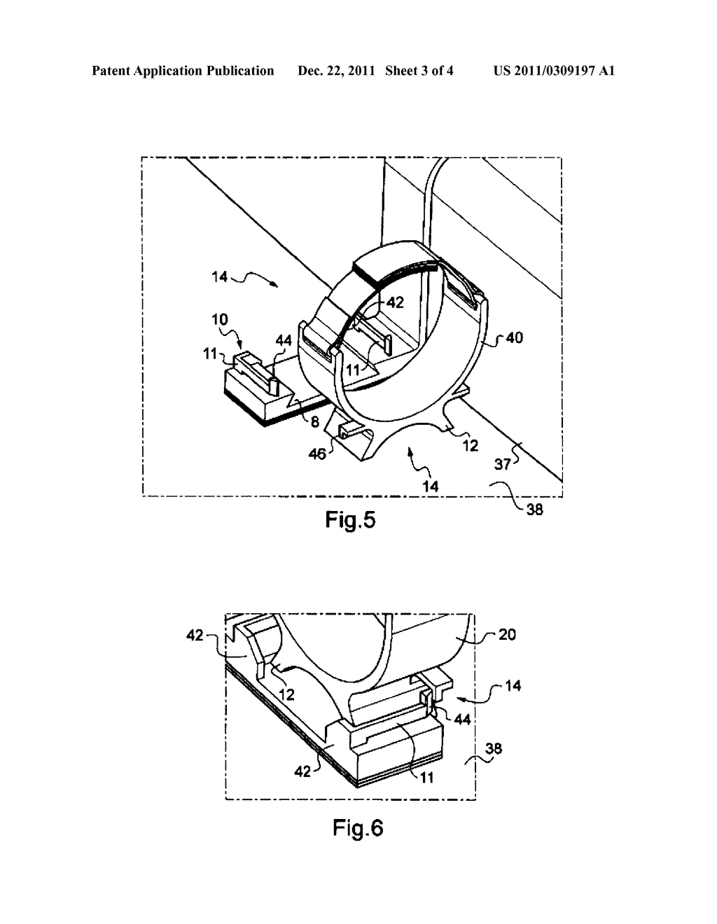 DEVICE FOR HOLDING AN INSULATING BLANKET AND FOR FASTENING SYSTEMS ADAPTED     TO BE MOUNTED IN AN AIRCRAFT - diagram, schematic, and image 04