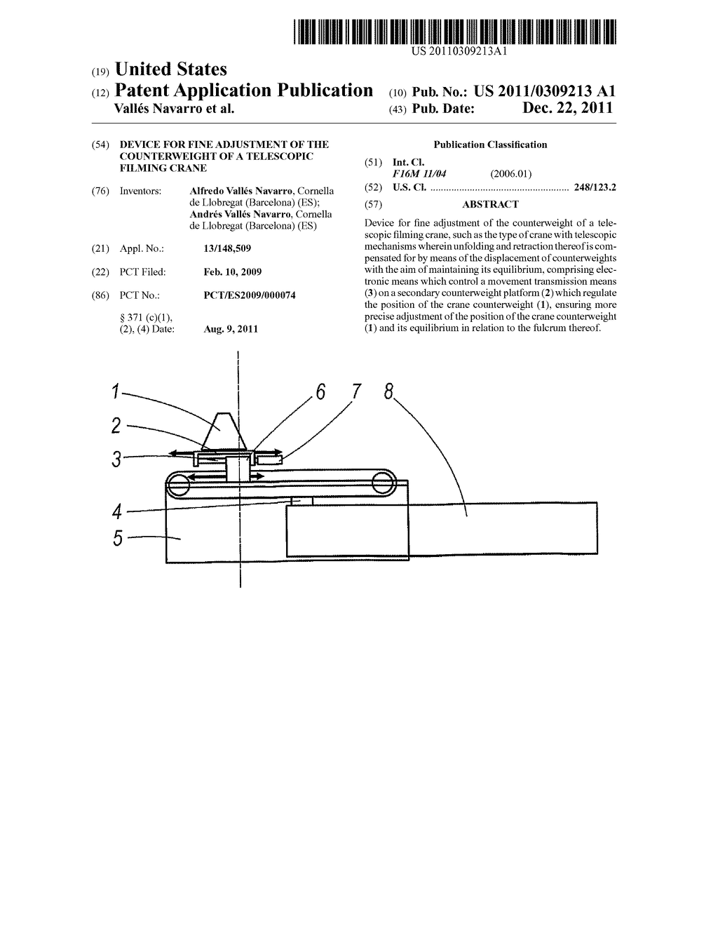 Device for Fine Adjustment of the Counterweight of a Telescopic Filming     Crane - diagram, schematic, and image 01