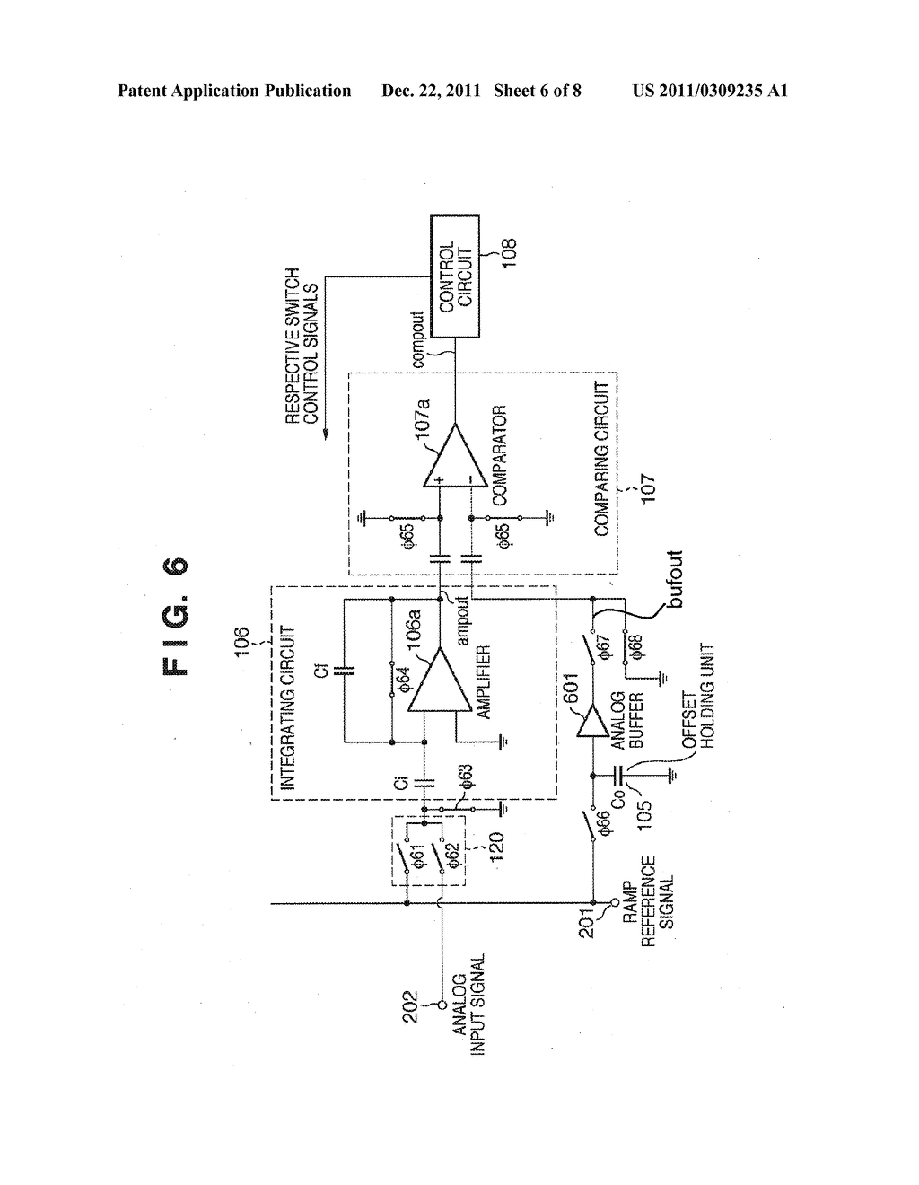 A/D CONVERTER, SOLID-STATE IMAGE SENSOR USING PLURALITY OF A/D CONVERTERS     AND DRIVING METHOD OF A/D CONVERTER - diagram, schematic, and image 07