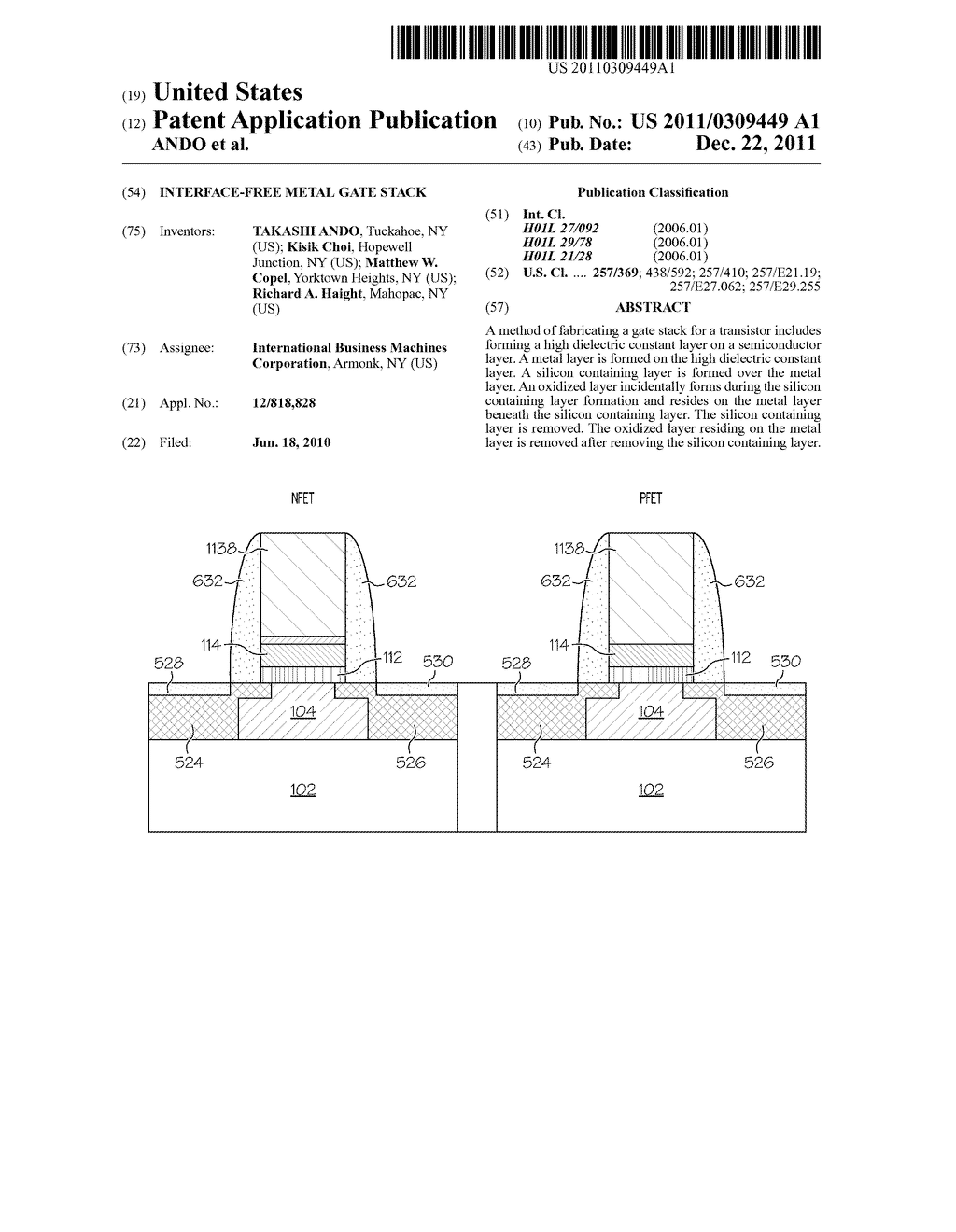 INTERFACE-FREE METAL GATE STACK - diagram, schematic, and image 01