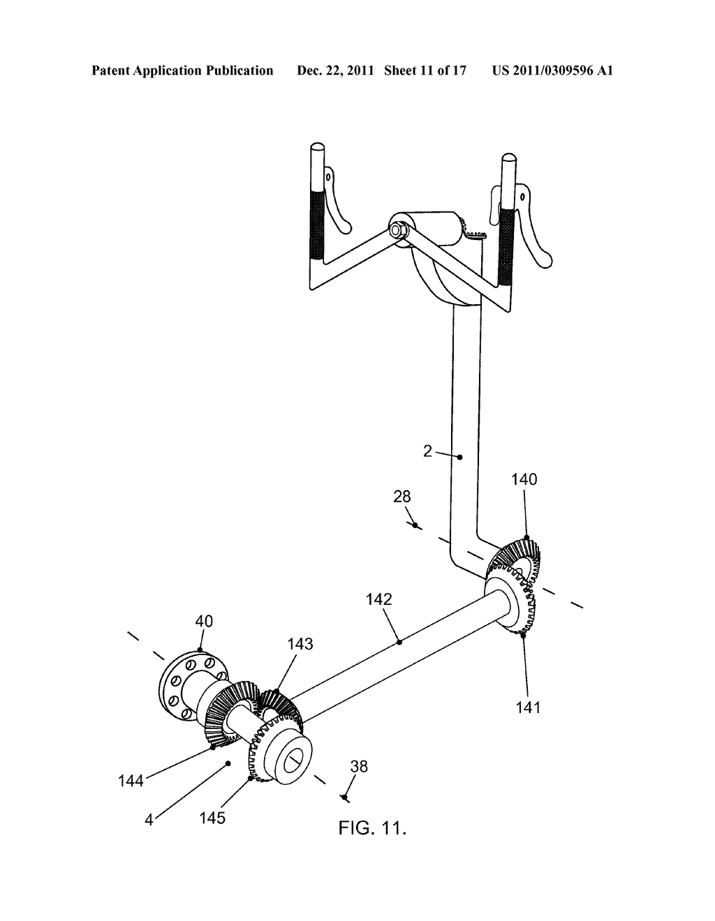 Arm powered cycle/vehicle for paraplegics - diagram, schematic, and image 12