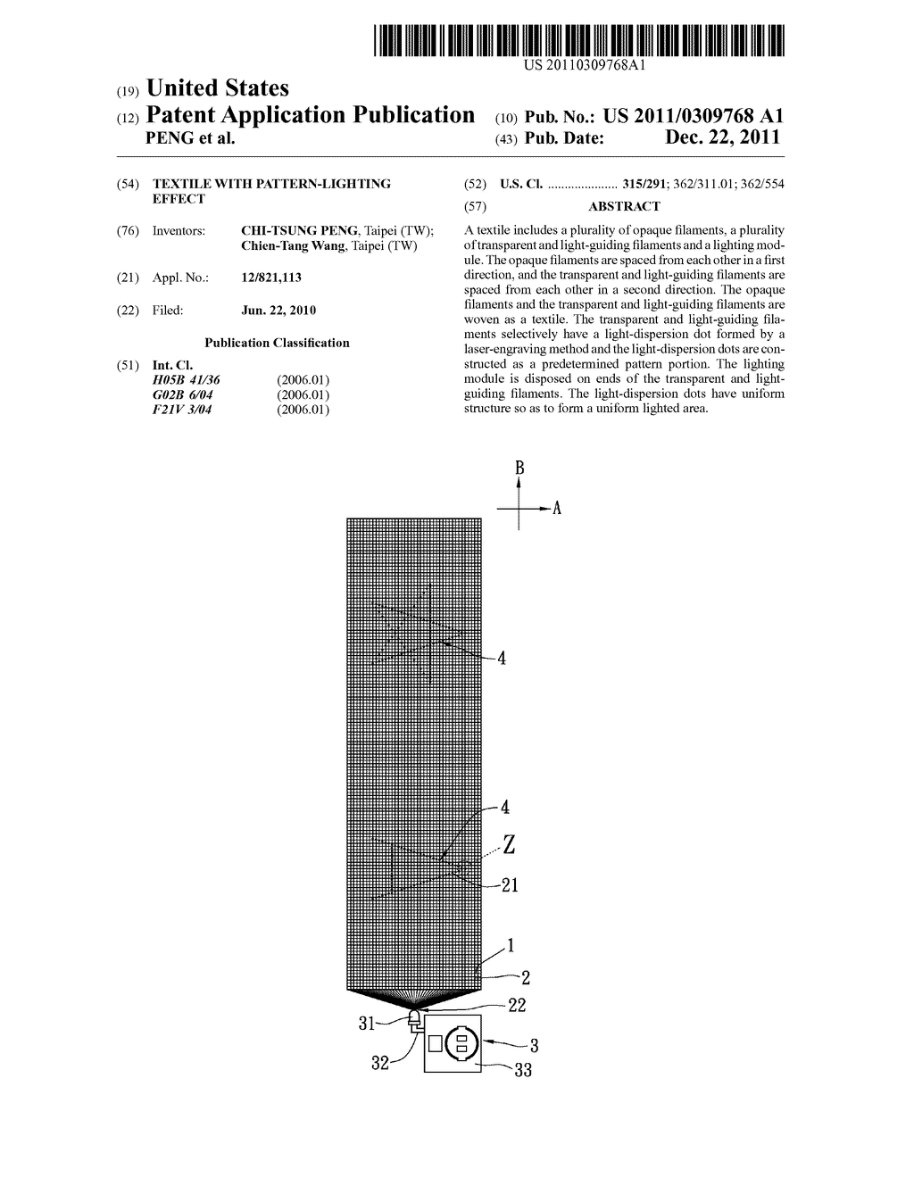 TEXTILE WITH PATTERN-LIGHTING EFFECT - diagram, schematic, and image 01