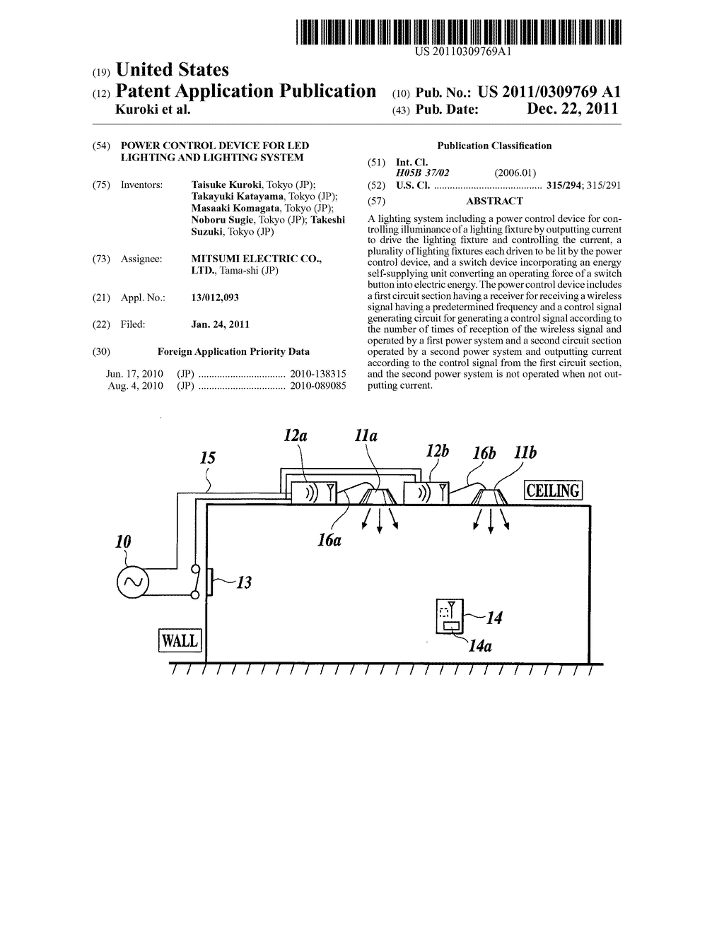 POWER CONTROL DEVICE FOR LED LIGHTING AND LIGHTING SYSTEM - diagram, schematic, and image 01