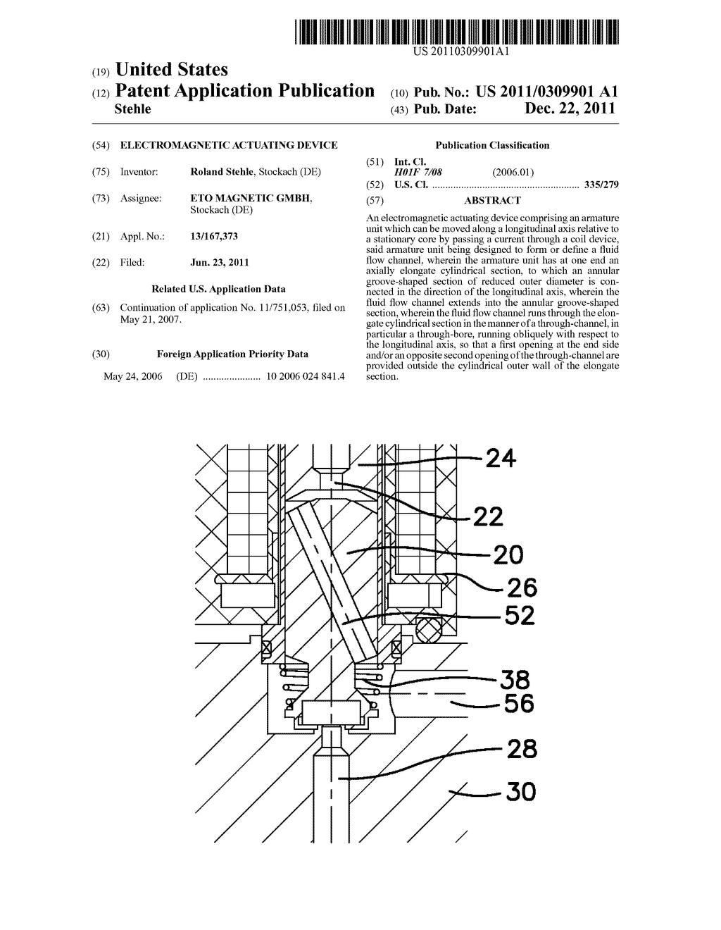 ELECTROMAGNETIC ACTUATING DEVICE - diagram, schematic, and image 01