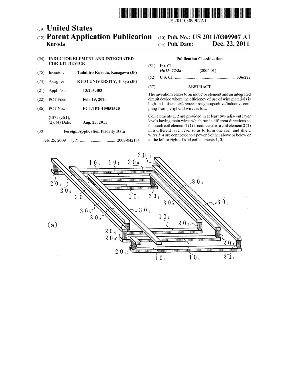 INDUCTOR ELEMENT AND INTEGRATED CIRCUIT DEVICE - diagram, schematic, and image 01