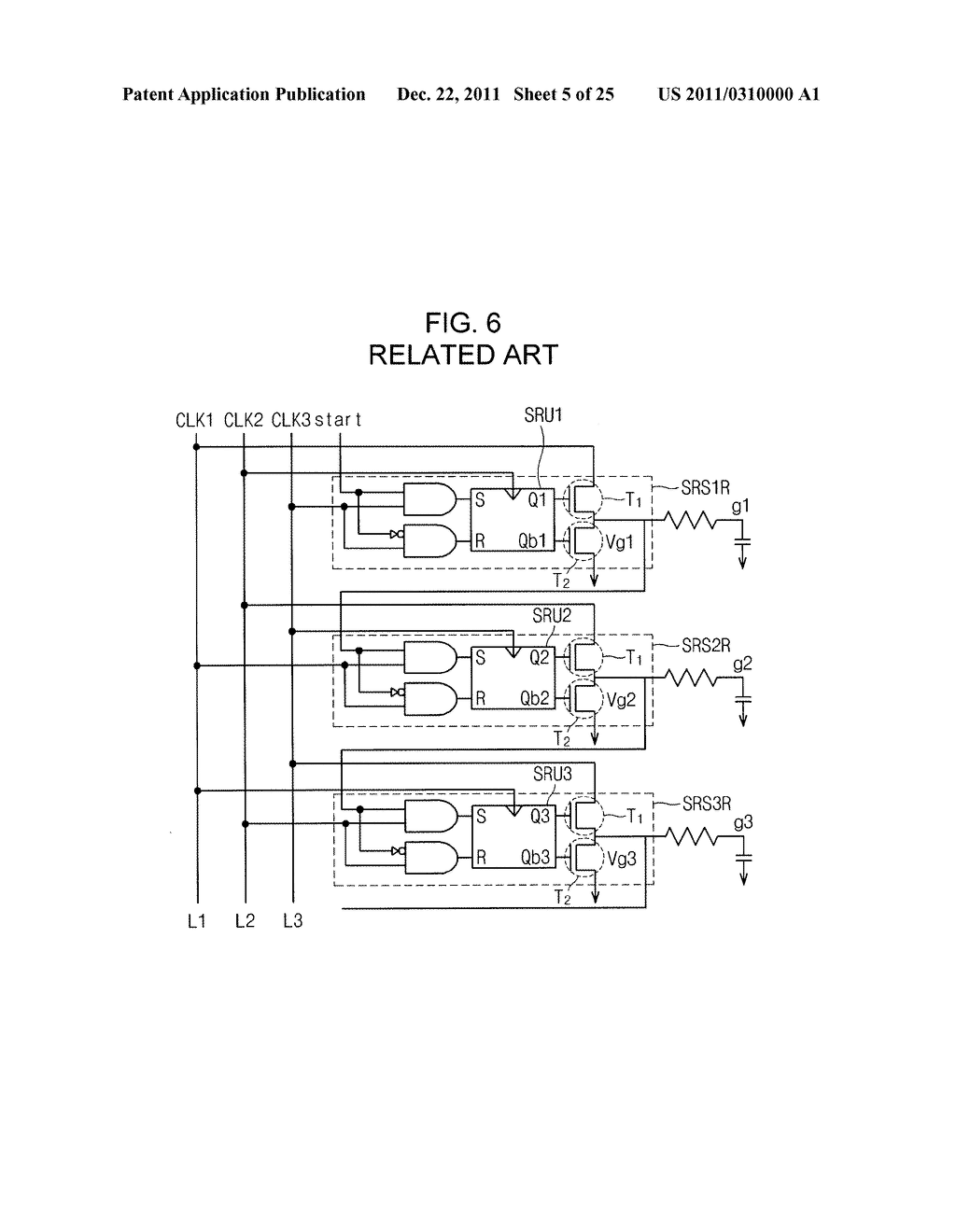 DRIVING CIRCUIT INCLUDING SHIFT REGISTER AND FLAT PANEL DISPLAY DEVICE     USING THE SAME - diagram, schematic, and image 06