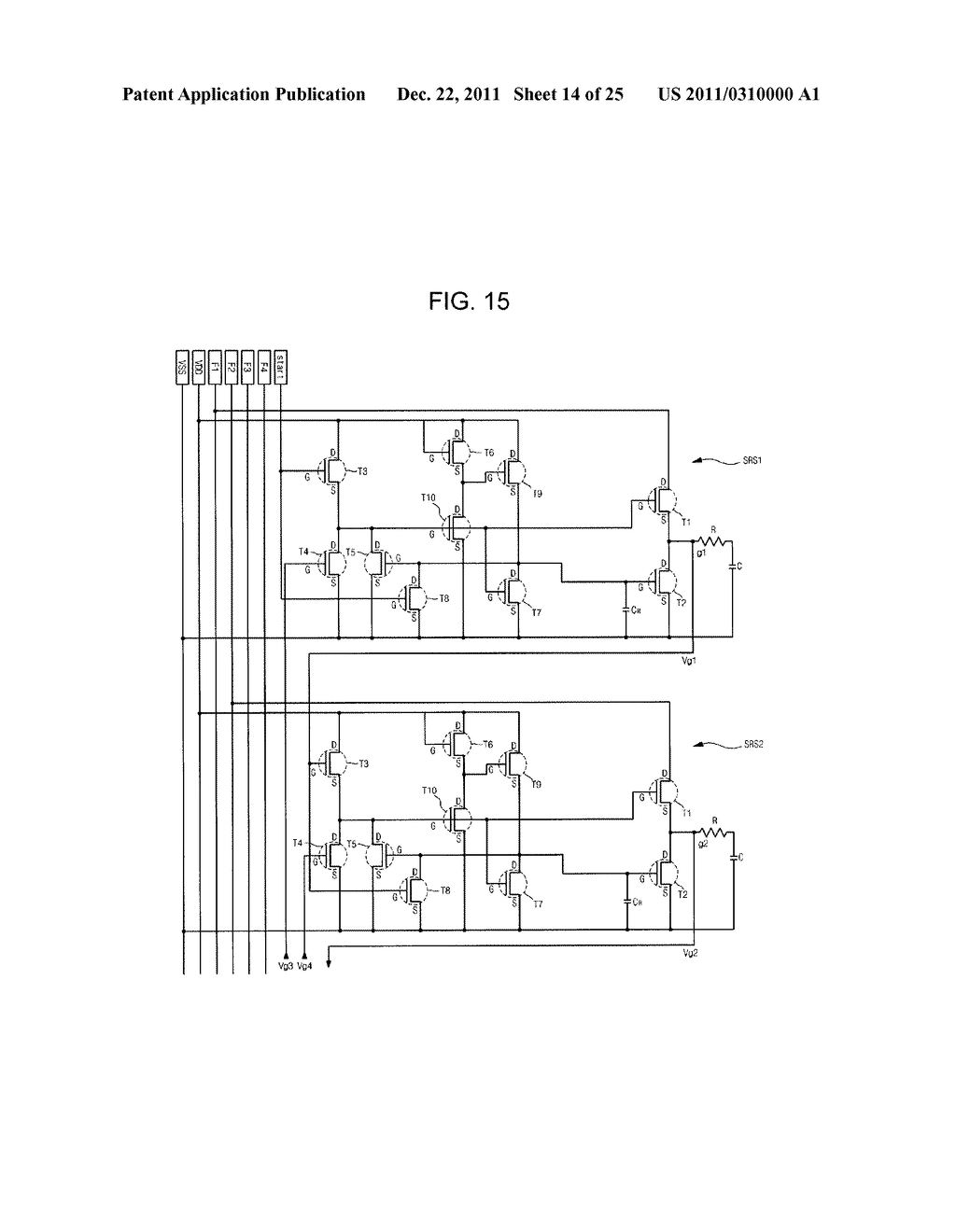 DRIVING CIRCUIT INCLUDING SHIFT REGISTER AND FLAT PANEL DISPLAY DEVICE     USING THE SAME - diagram, schematic, and image 15