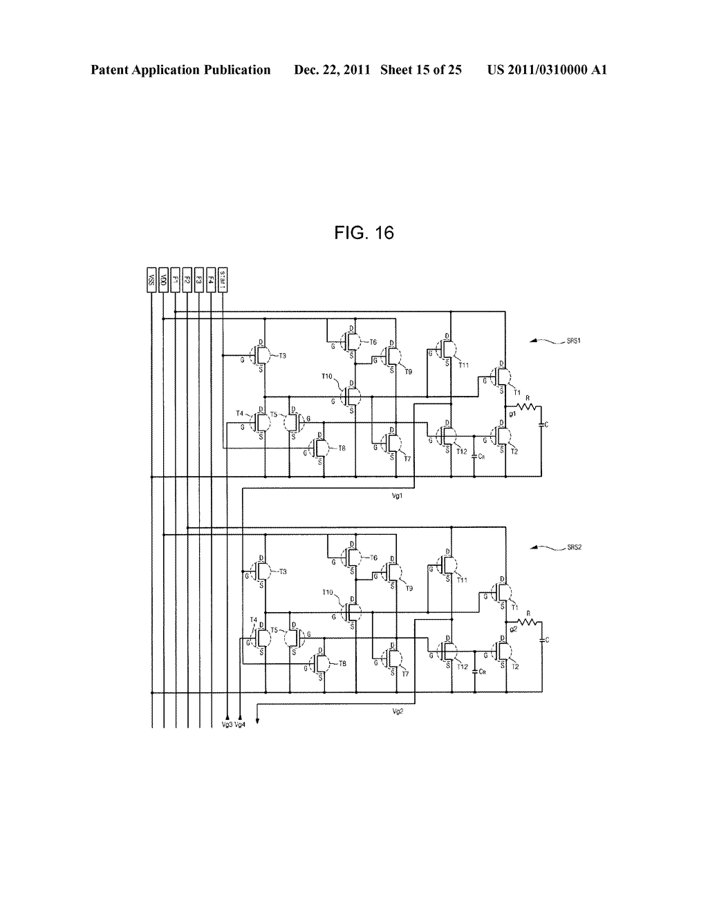 DRIVING CIRCUIT INCLUDING SHIFT REGISTER AND FLAT PANEL DISPLAY DEVICE     USING THE SAME - diagram, schematic, and image 16