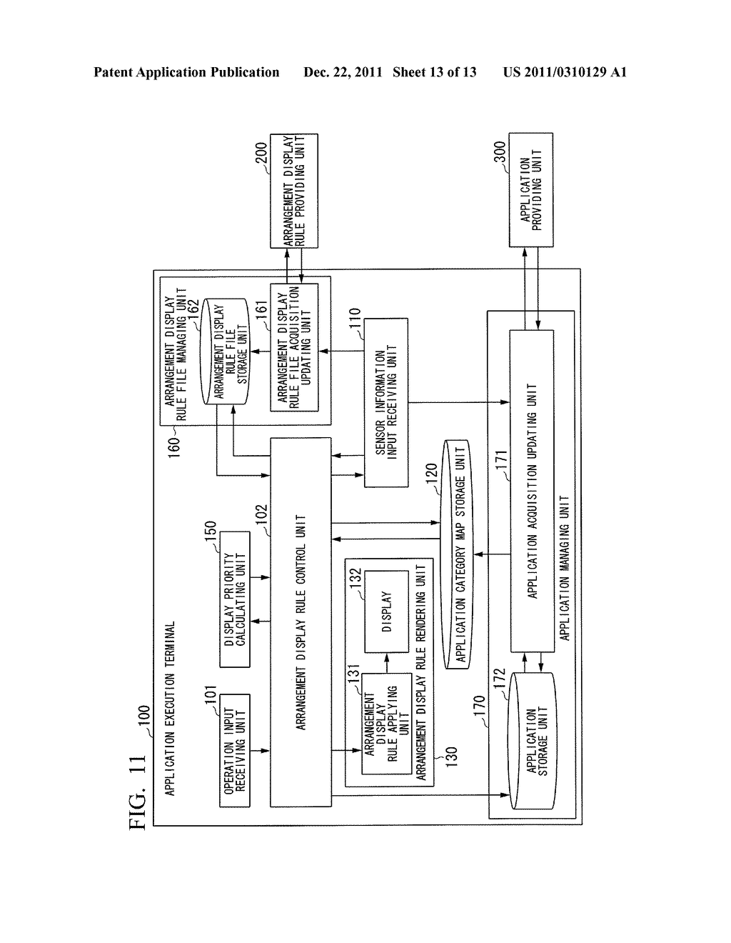 DEVICE AND METHOD FOR PROVIDING APPLICATION ARRANGEMENT DISPLAY RULE, AND     APPLICATION EXECUTION TERMINAL DEVICE, AND DISPLAY METHOD THEREFOR - diagram, schematic, and image 14