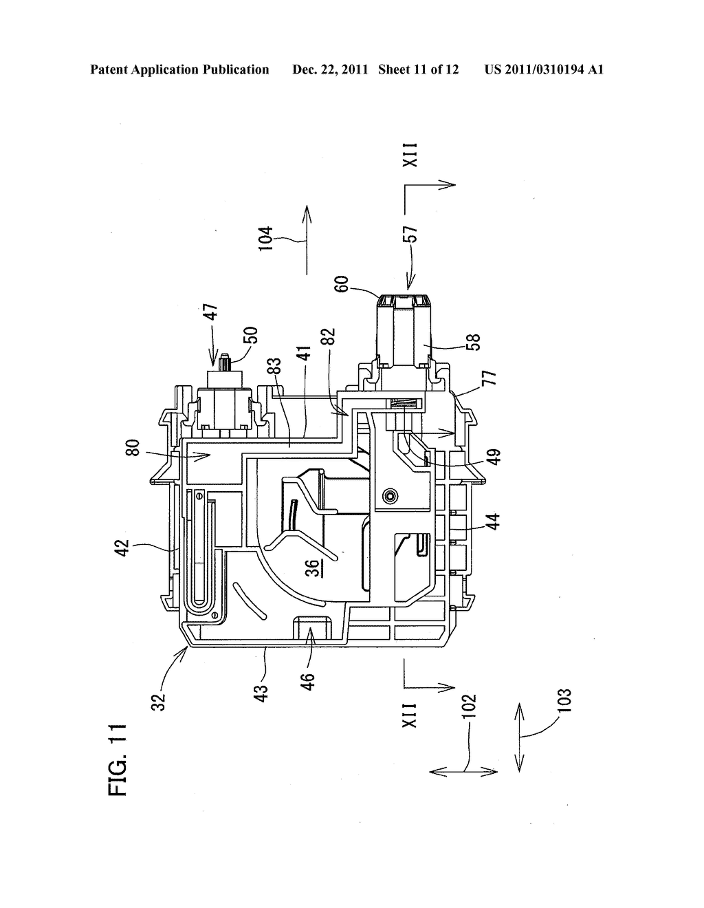 INK CARTRIDGE SUPPRESSING INTERNAL PRESSURE INCREASE AT THE TIME OF     INSTALLATION - diagram, schematic, and image 12