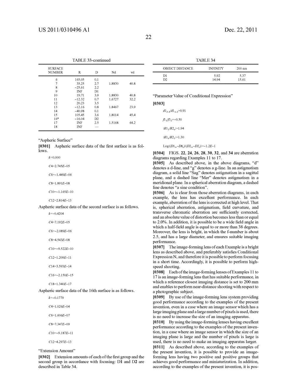 IMAGE-FORMING LENS, AND CAMERA DEVICE AND PORTABLE INFORMATION TERMINAL     DEVICE WITH THE IMAGE-FORMING LENS - diagram, schematic, and image 59