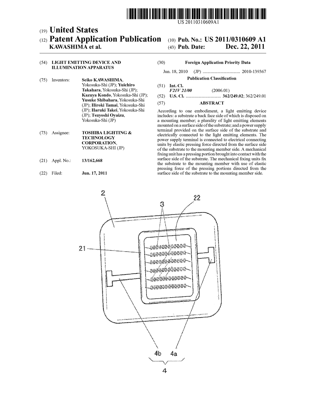 LIGHT EMITTING DEVICE AND ILLUMINATION APPARATUS - diagram, schematic, and image 01