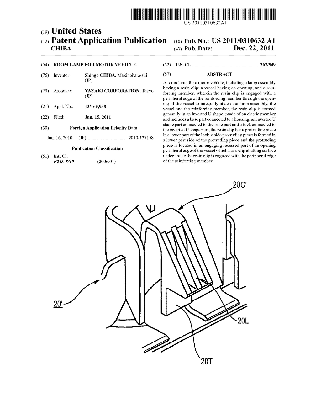 ROOM LAMP FOR MOTOR VEHICLE - diagram, schematic, and image 01