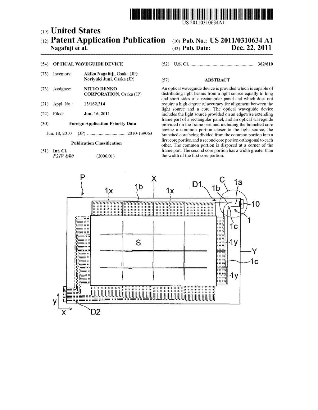 OPTICAL WAVEGUIDE DEVICE - diagram, schematic, and image 01