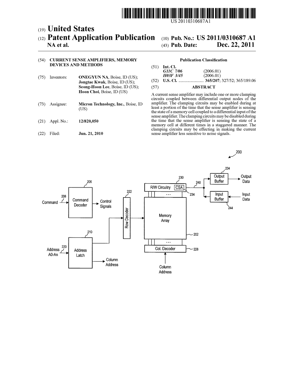 CURRENT SENSE AMPLIFIERS, MEMORY DEVICES AND METHODS - diagram, schematic, and image 01