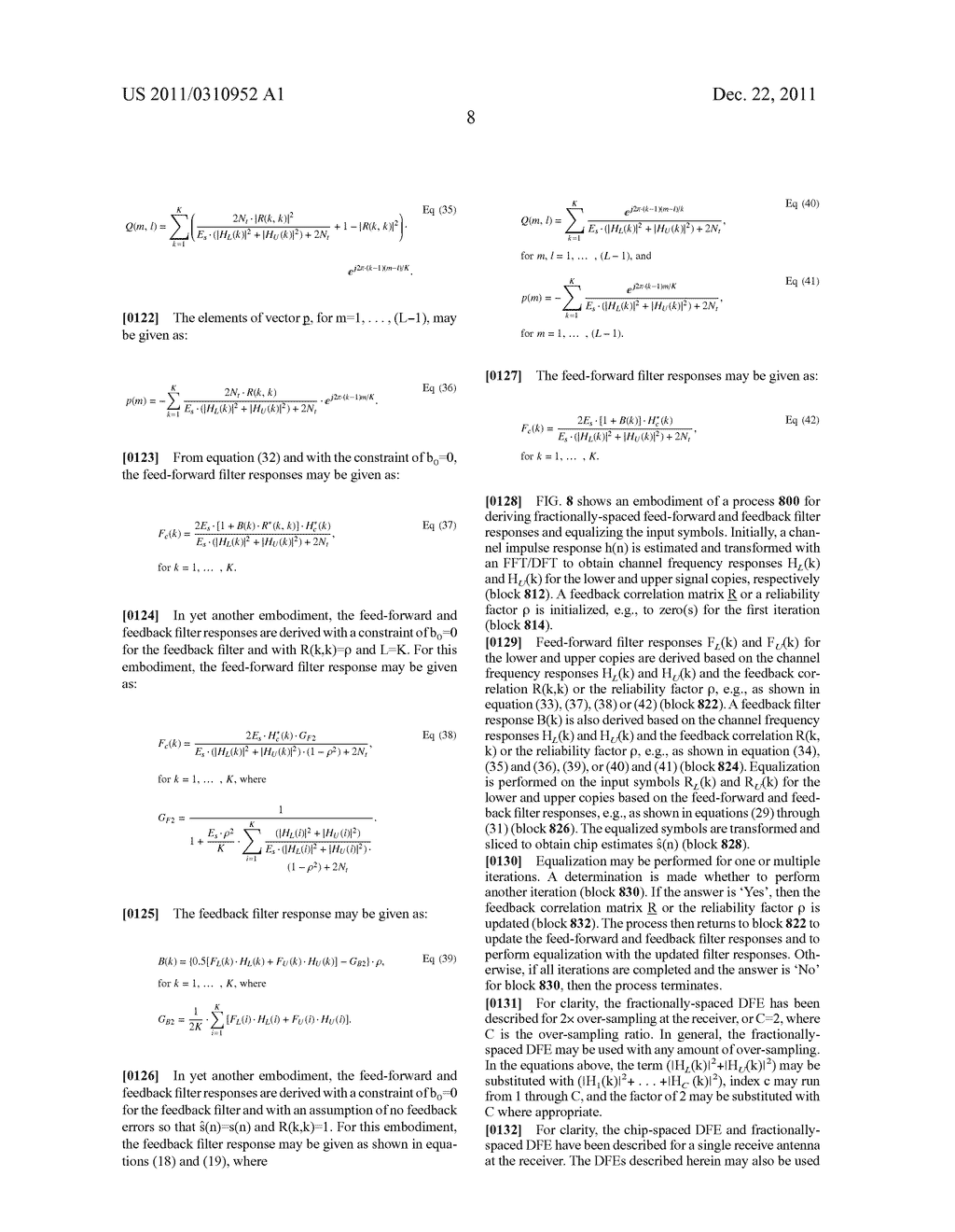 METHOD AND APPARATUS FOR BLOCK-WISE DECISION-FEEDBACK EQUALIZATION FOR     WIRELESS COMMUNICATION - diagram, schematic, and image 20